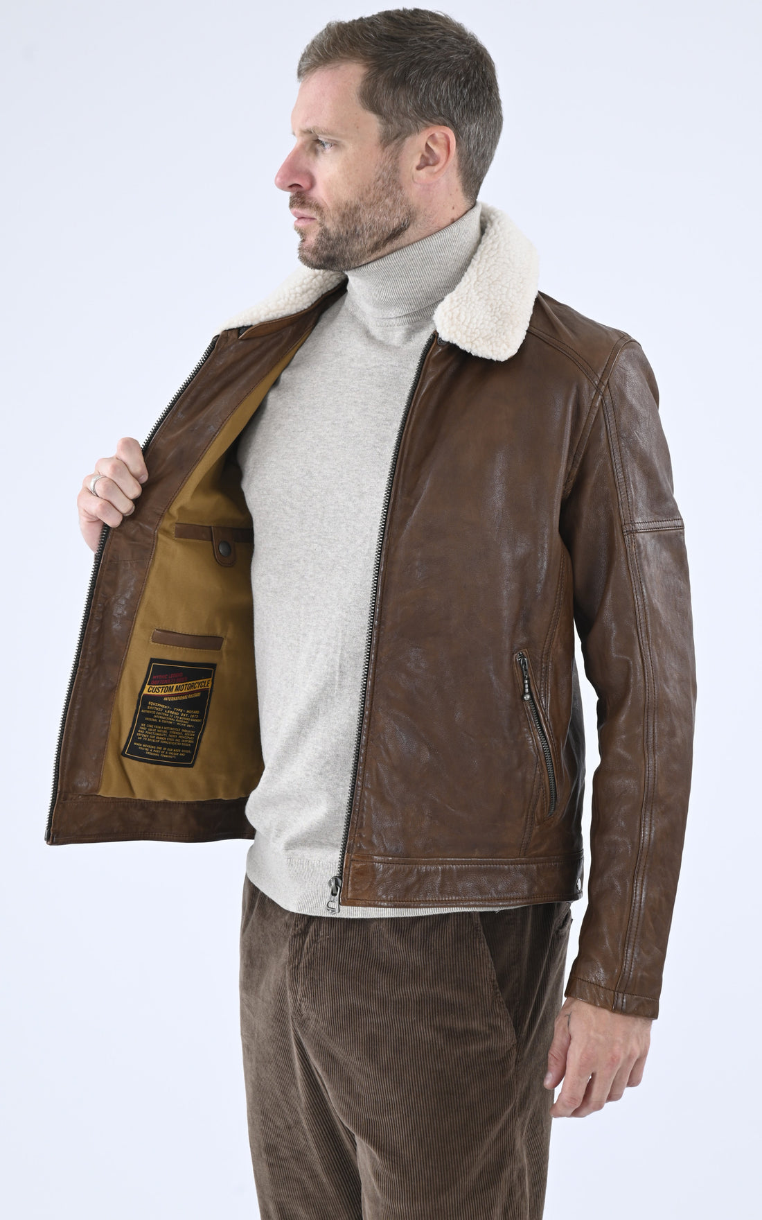 A "PLATON 102423" Cognac Daytona 73 Blouson Homme opened photo