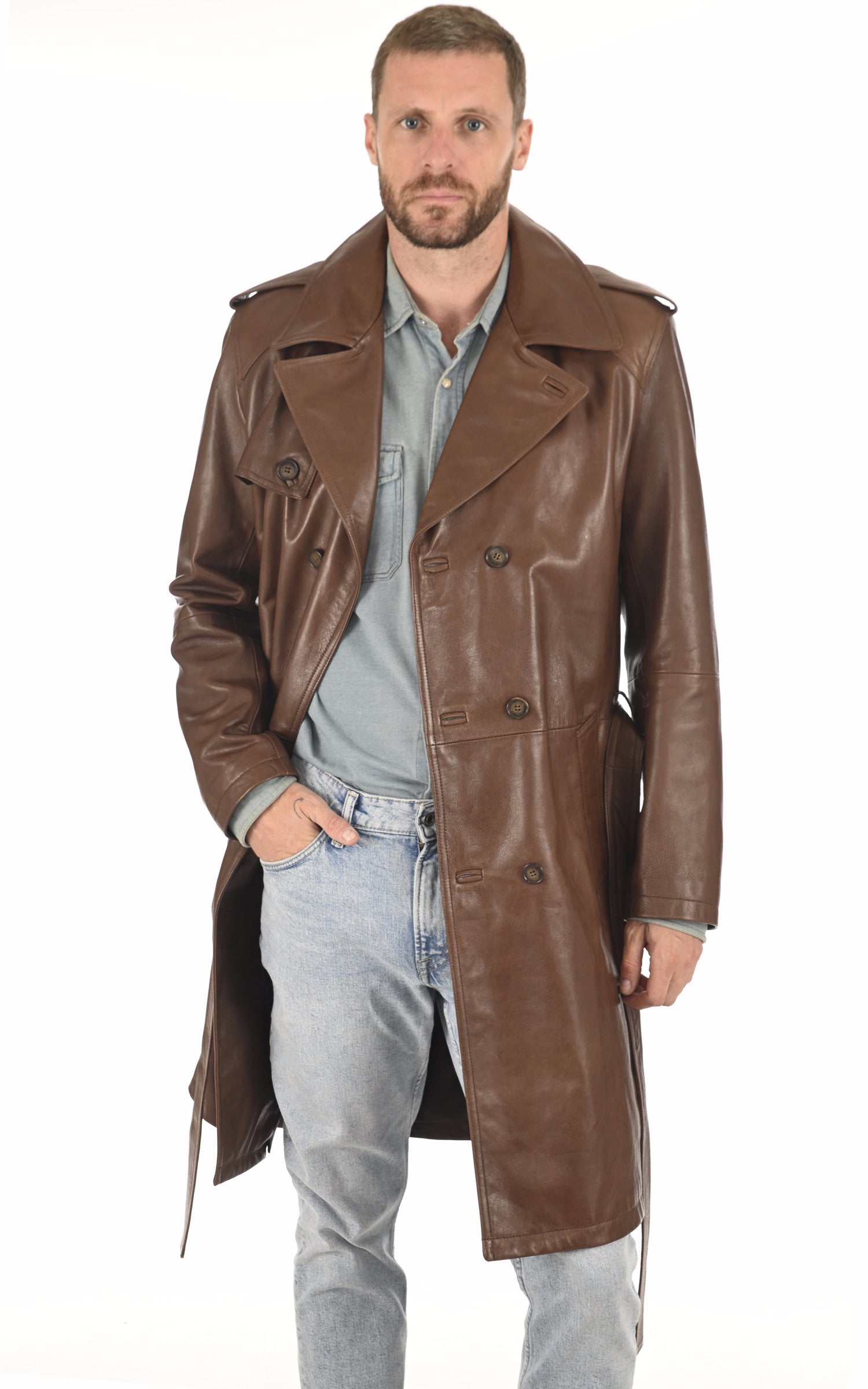A "GEORGES" Marron La Canadienne Manteau Homme opened photo