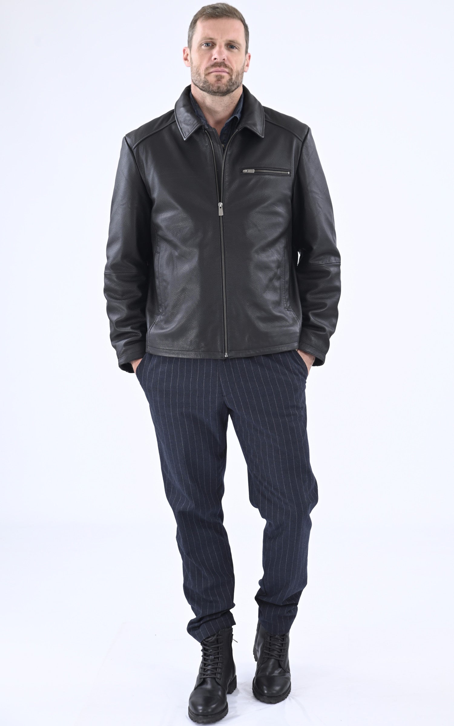 A "LAZZARO-R" Noir Smarty Blouson Homme closed photo