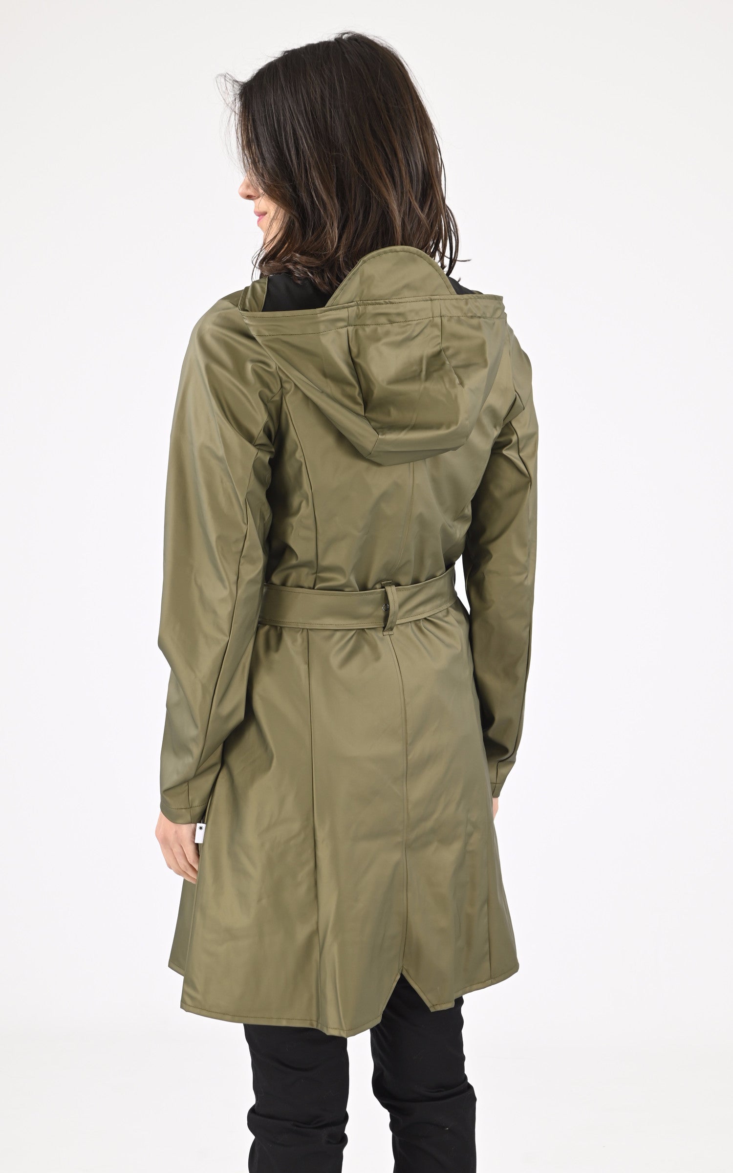 A "18130 CURVE JACKET" Kaki Rains 3/4 Femme back photo