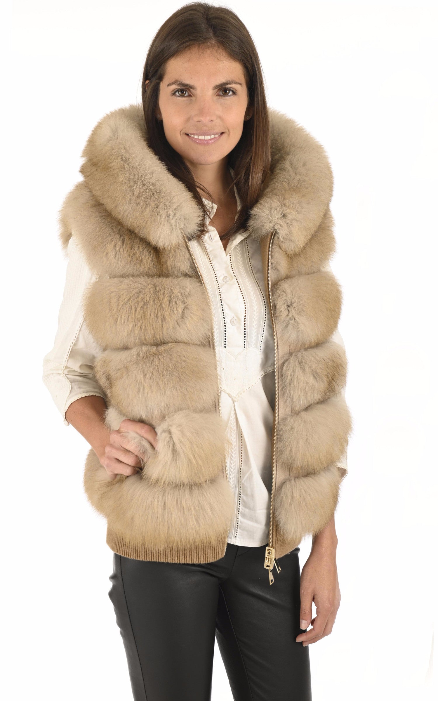 A "T602XF" Beige Suprema Gilet Femme opened photo 1