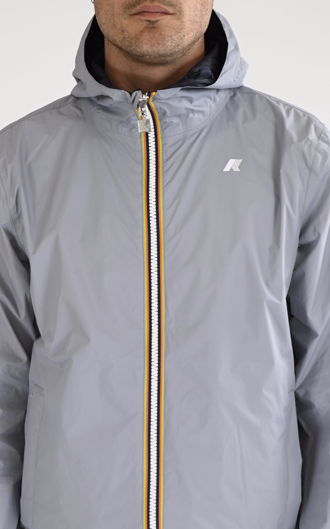 A "JACK ECO PLUS DOUBLE K2124EW" Bleu Marine K-Way Blouson Homme opened photo