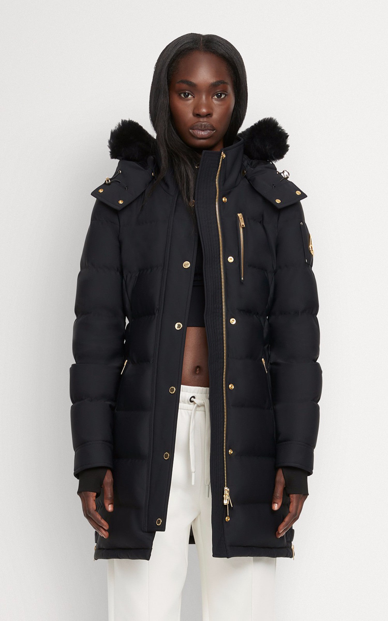 A "WATERSHED GOLD M34LP228GS" Noir Moose Knuckles 3/4 Doudoune Femme opened photo 1