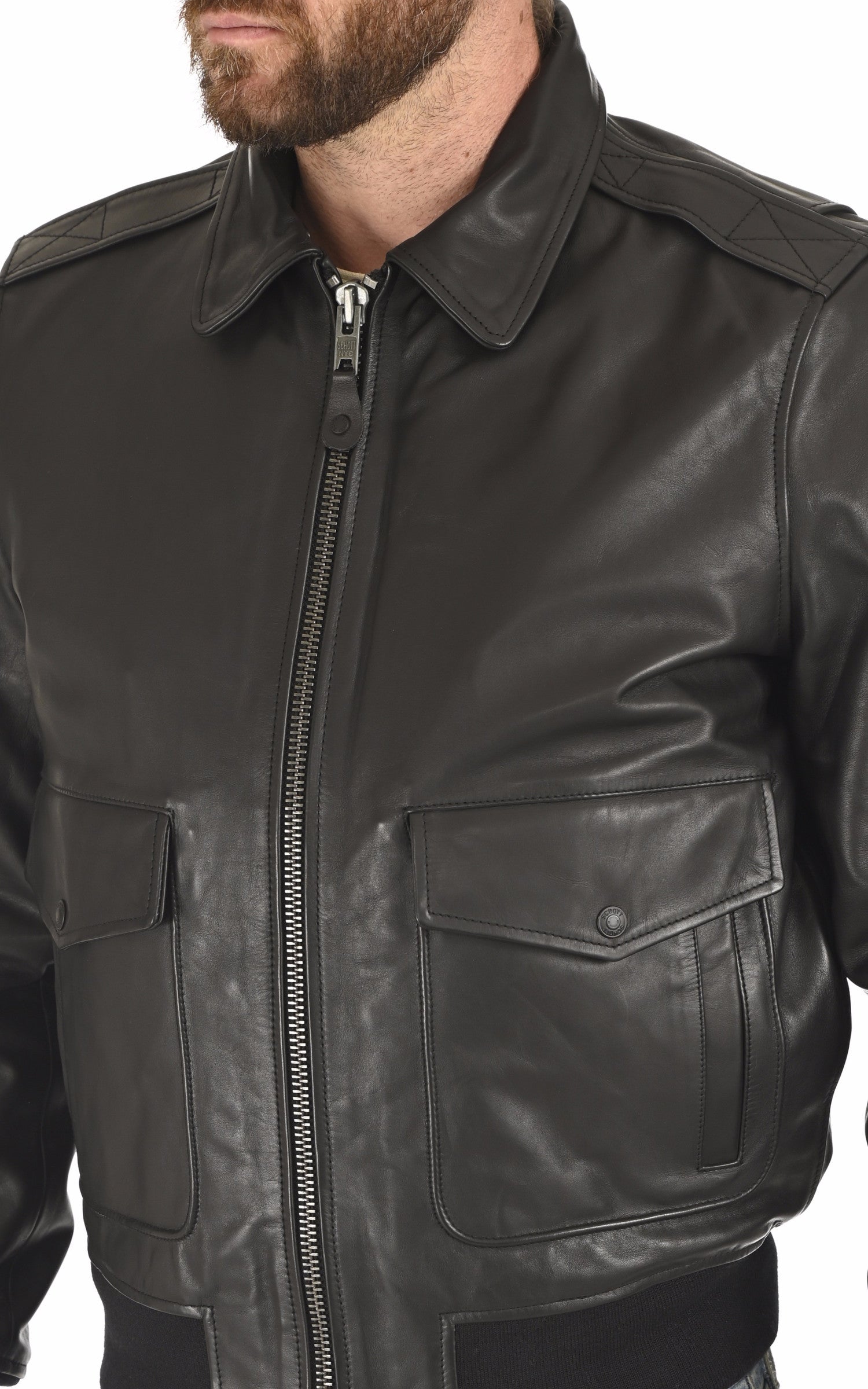 A "LC FLY W22" Noir Schott Pilote Homme details photo