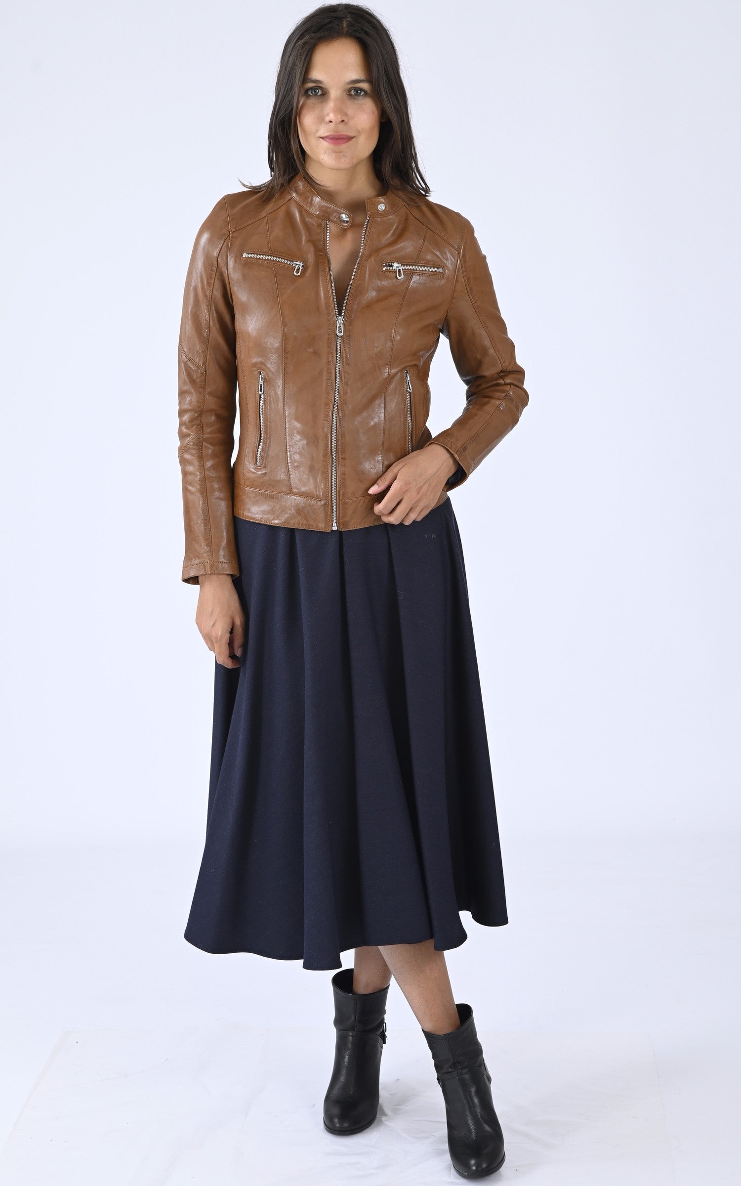 A "JOLYA 102581" Cognac Rose Garden Blouson Femme closed photo