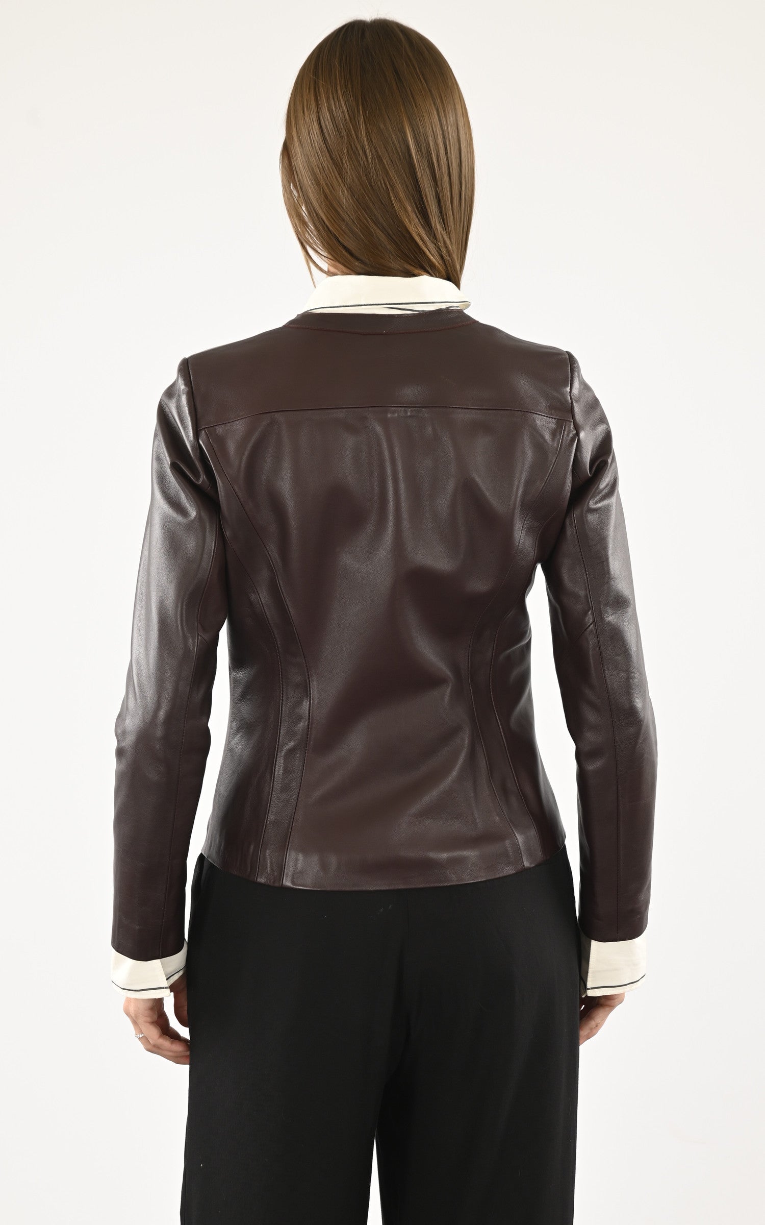 A "BASIA FF" Bordeaux La Canadienne Blouson Femme back photo 4