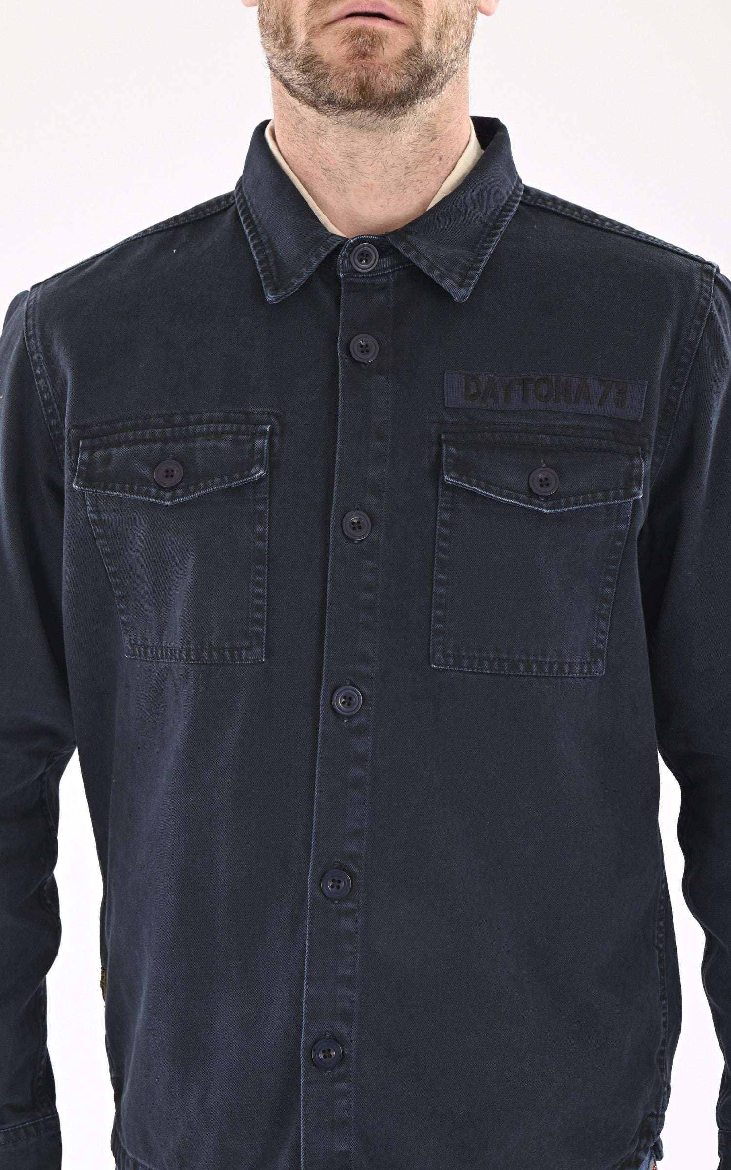 A "MELHART 102668" Bleu Marine Daytona 73 Chemise Homme details photo