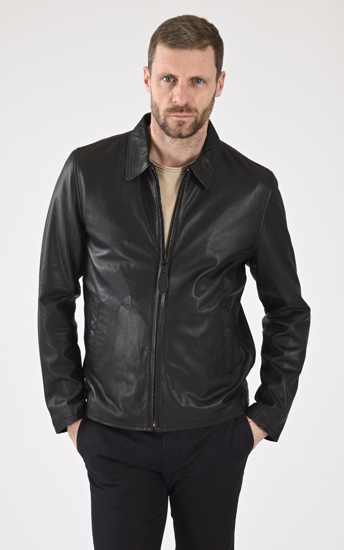 A "LC CLASSIC BLCK" Black Schott Blouson Homme closed photo