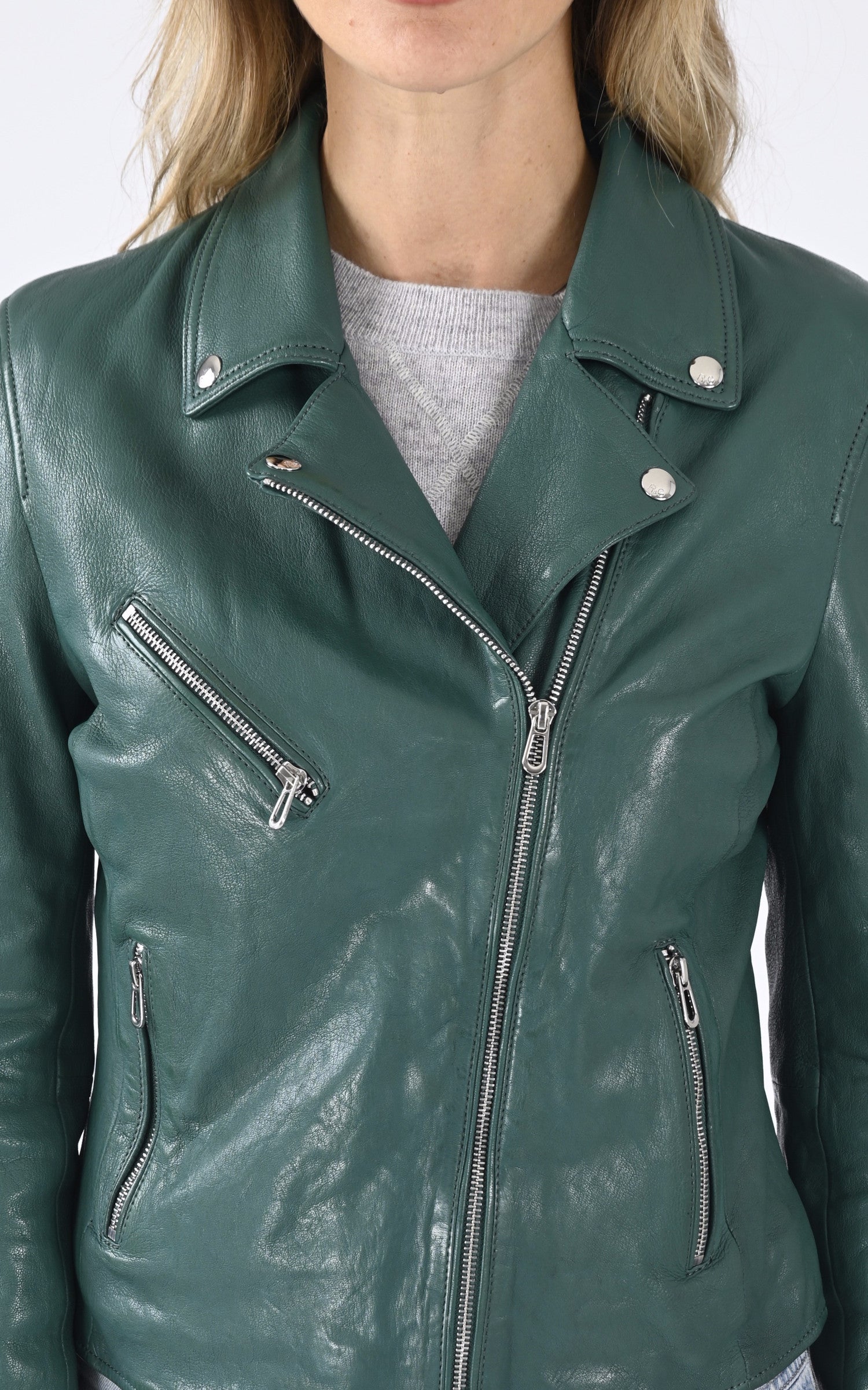 A "OLYMPE 101964" Vert Rose Garden Blouson Femme details photo 5