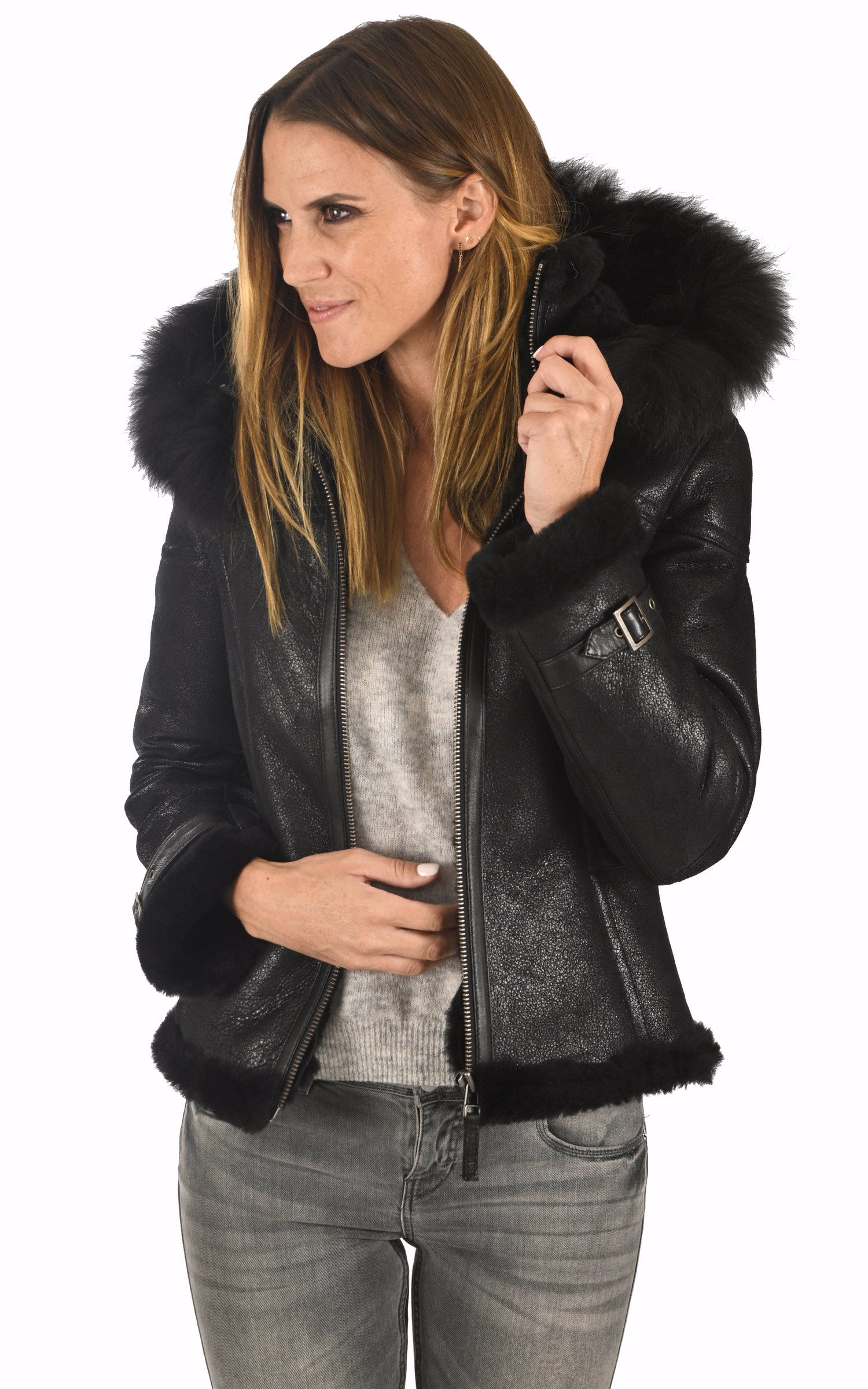 A "SACHA" Noir La Canadienne Bombardier Femme opened photo