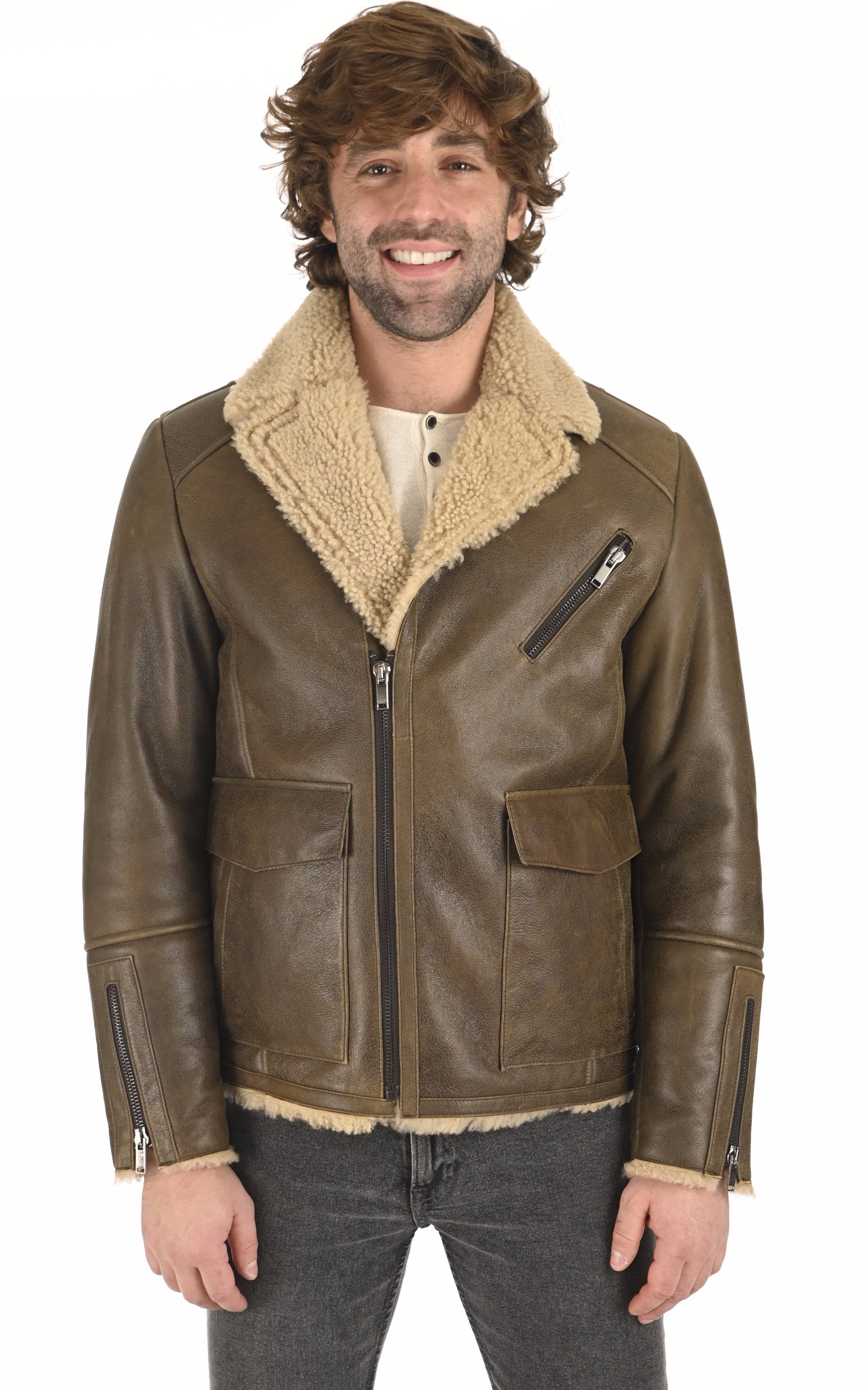 A "BIEL" Taupe La Canadienne Veste Homme closed photo