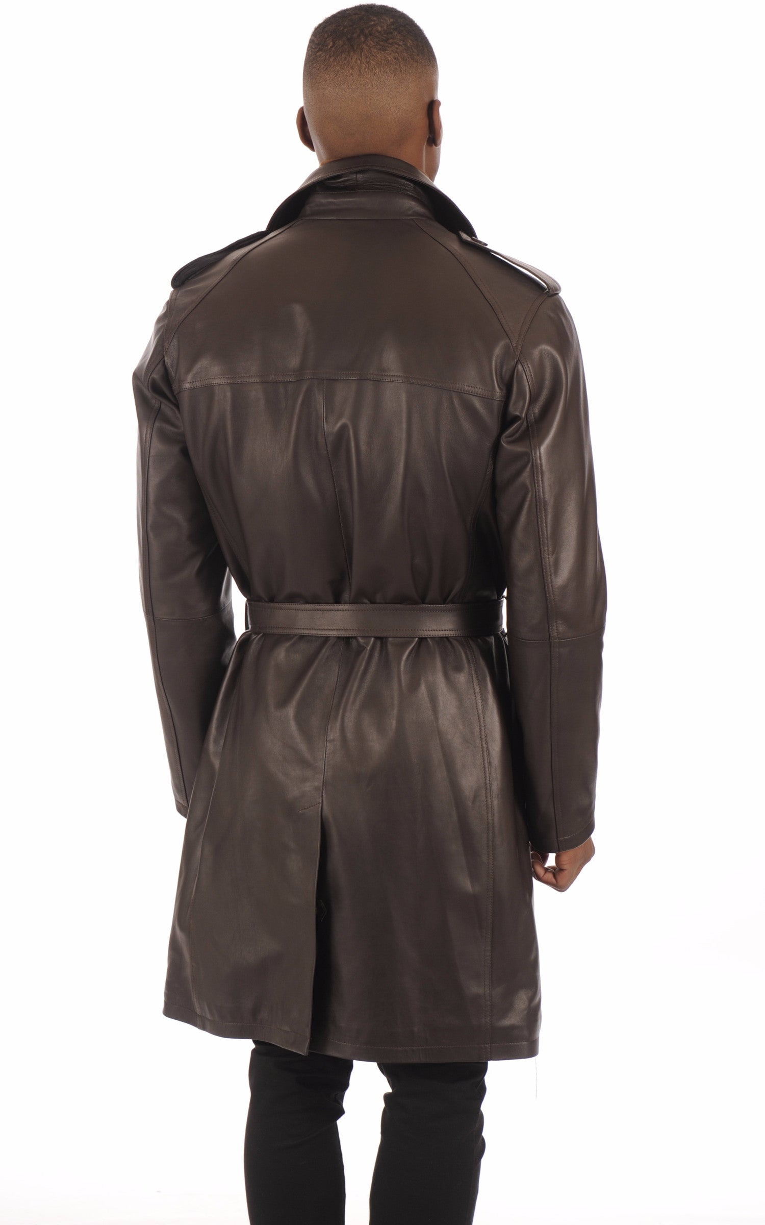 A "GEORGE BIS" Marron La Canadienne Manteau Homme back photo