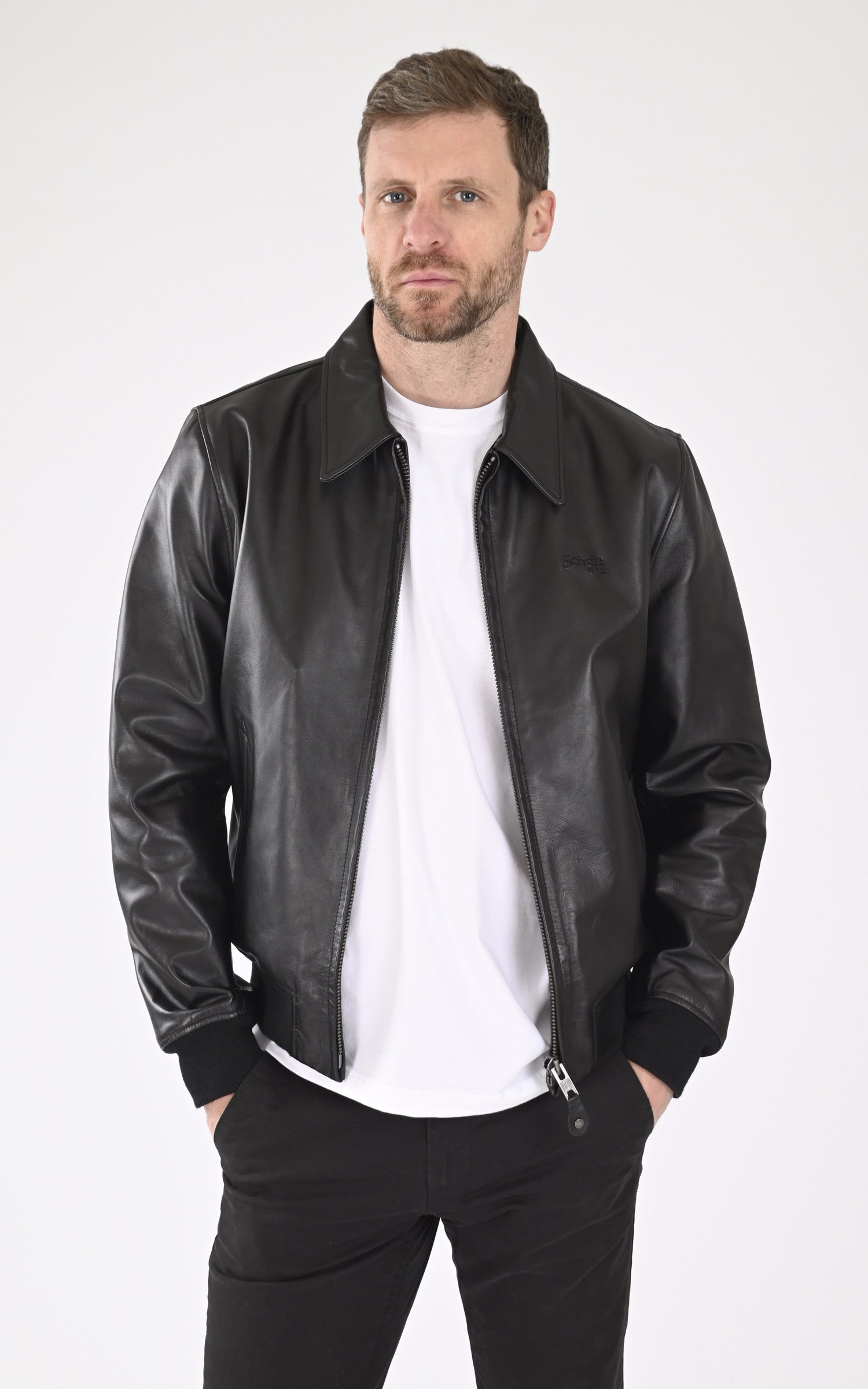 A "LC5100 RIB" Noir Schott Blouson Homme opened photo