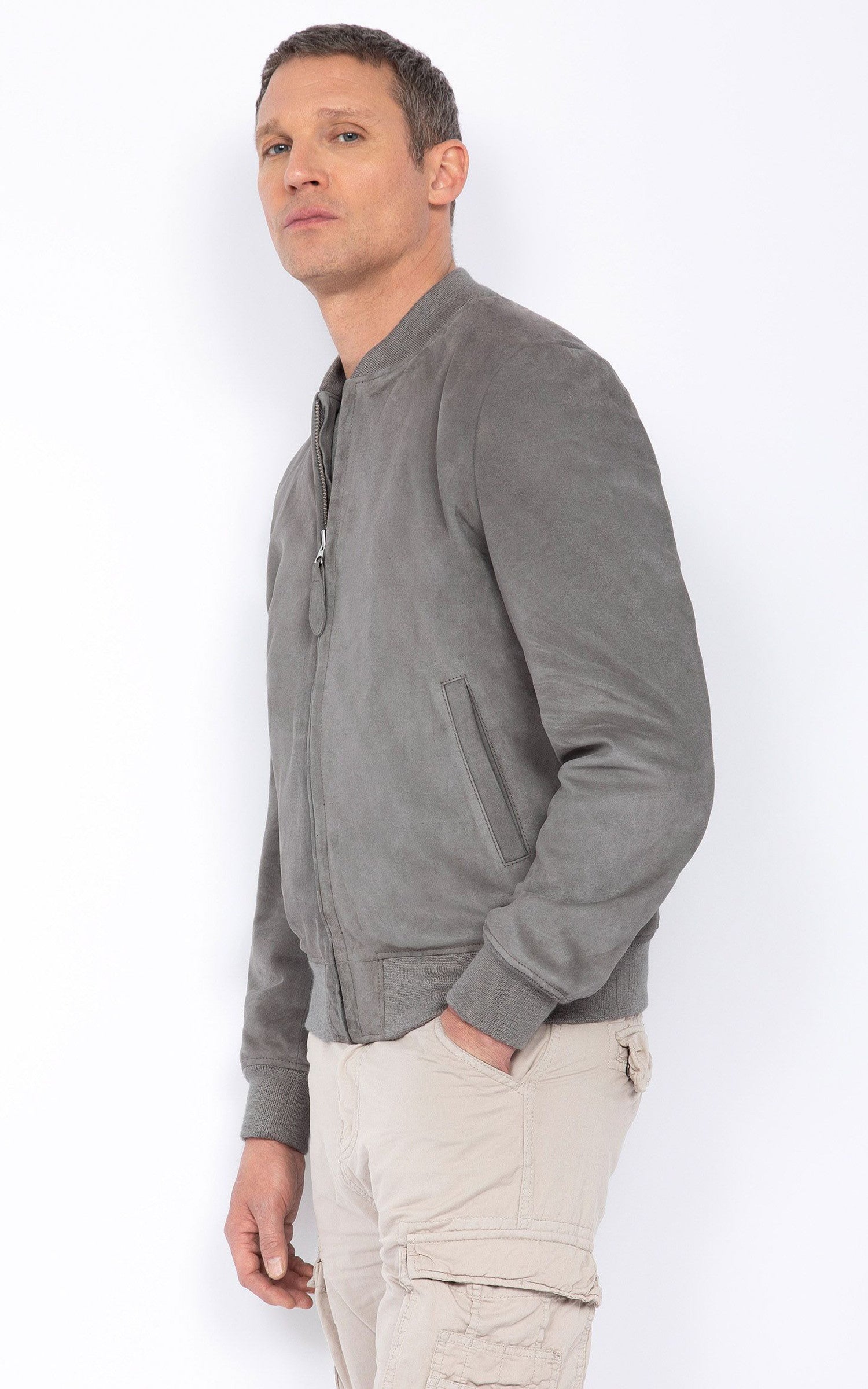 A "LC300" Gris Schott Blouson Homme back photo