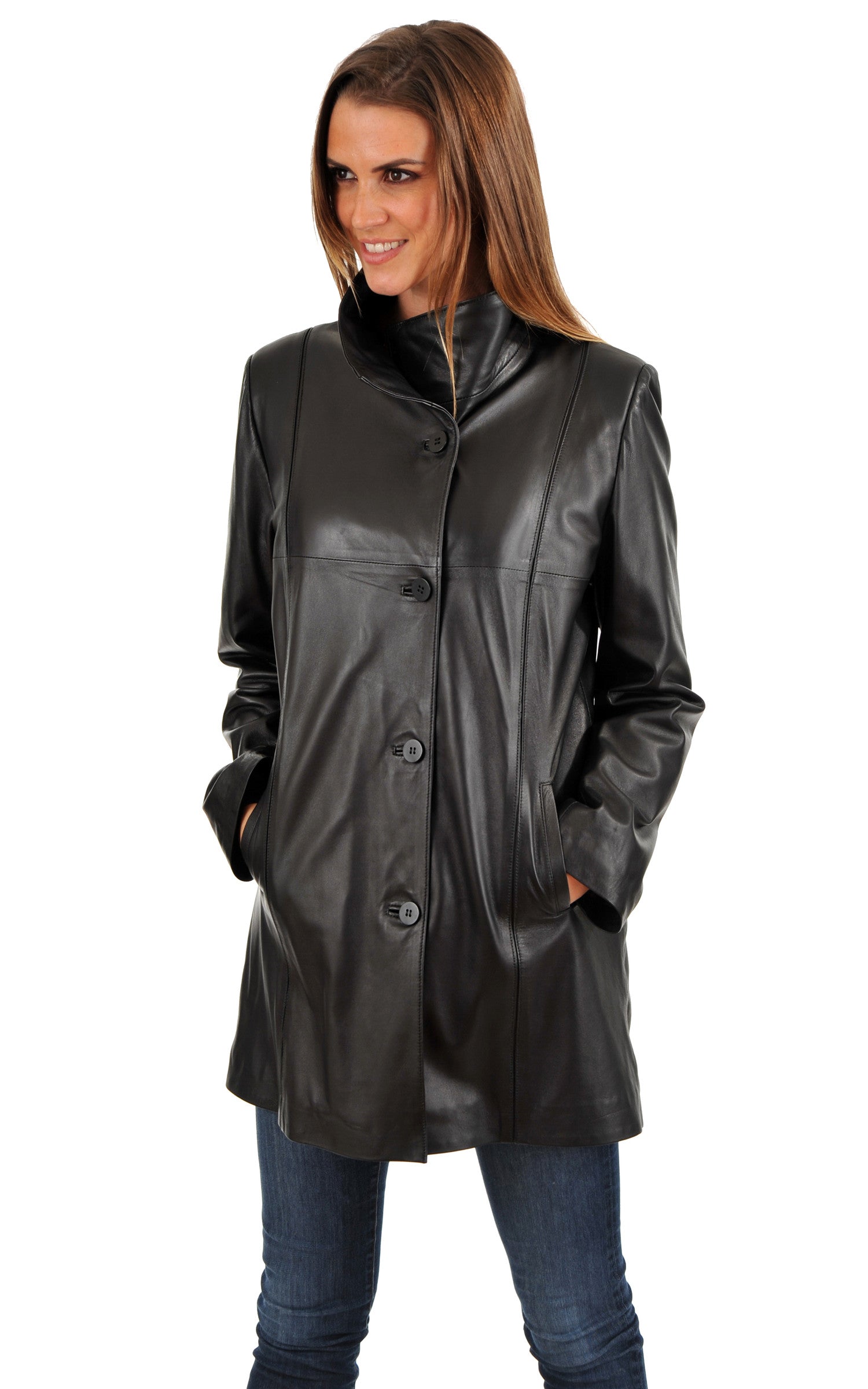 A "CAROLINE" Noir La Canadienne Veste Femme closed photo