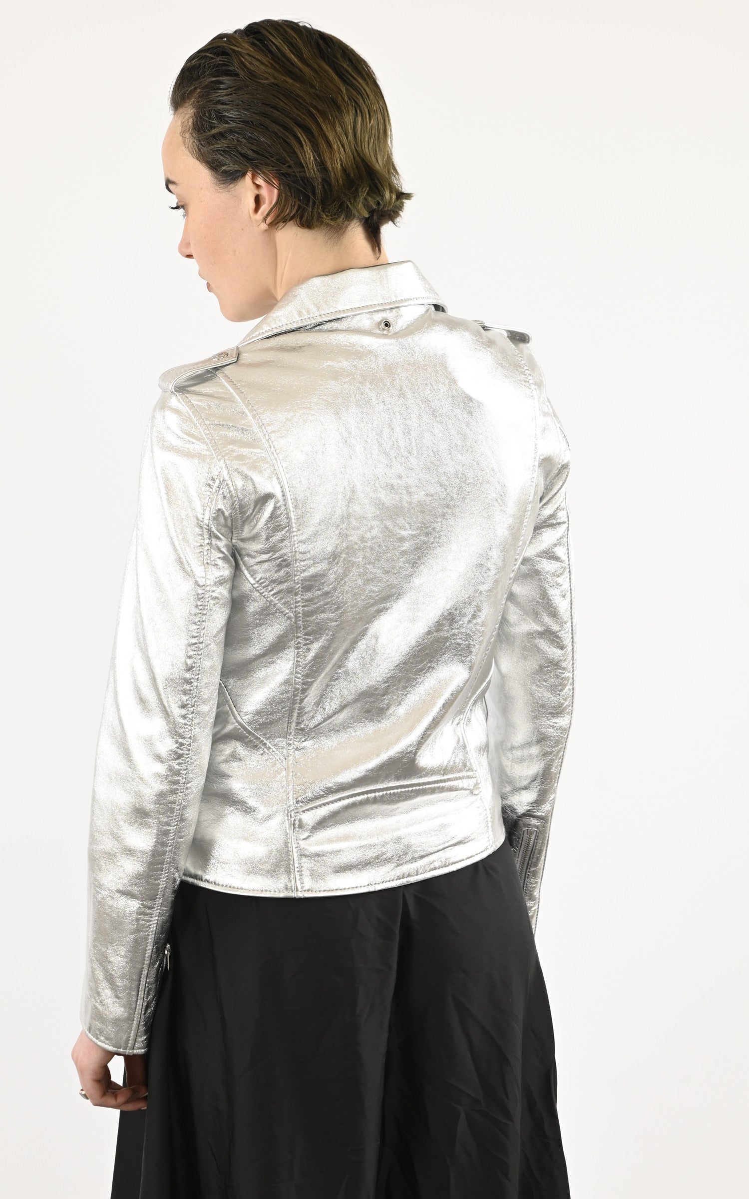 A "LCW1601D" Silver Schott Perfecto Femme back photo 4