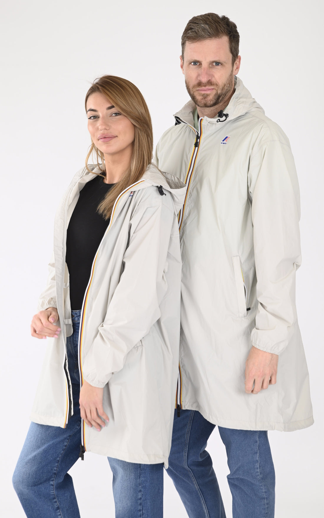 A "EIFFEL EAST K2132XW" Beige K-Way 3/4 Mixte opened photo