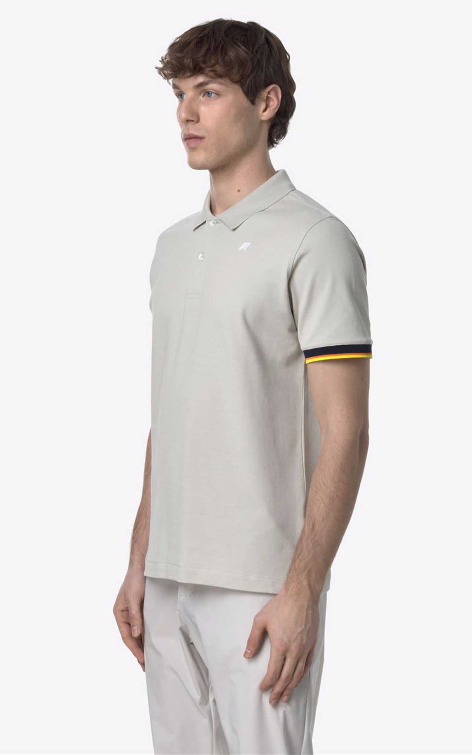 A "VINCENT K1125BW" Beige K-Way Polo Homme closed photo