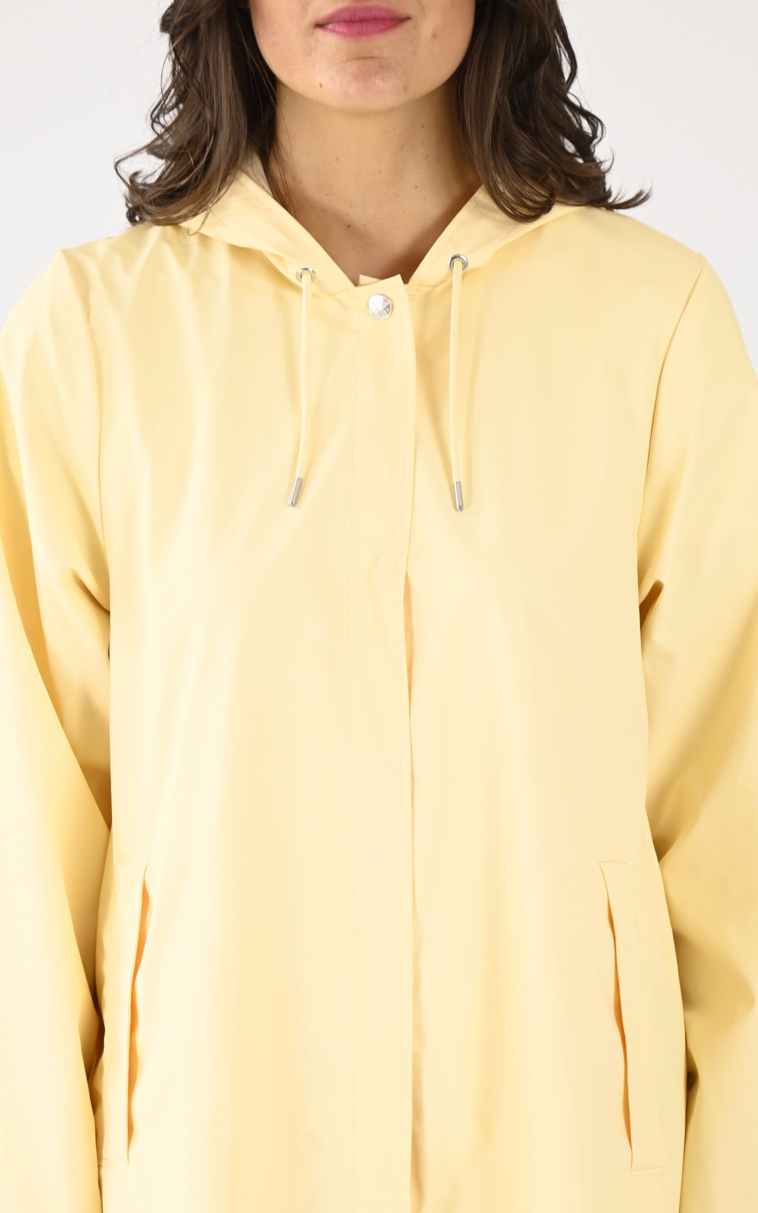 A "18050 A-LINE JACKET" Jaune Rains 3/4 Femme details photo