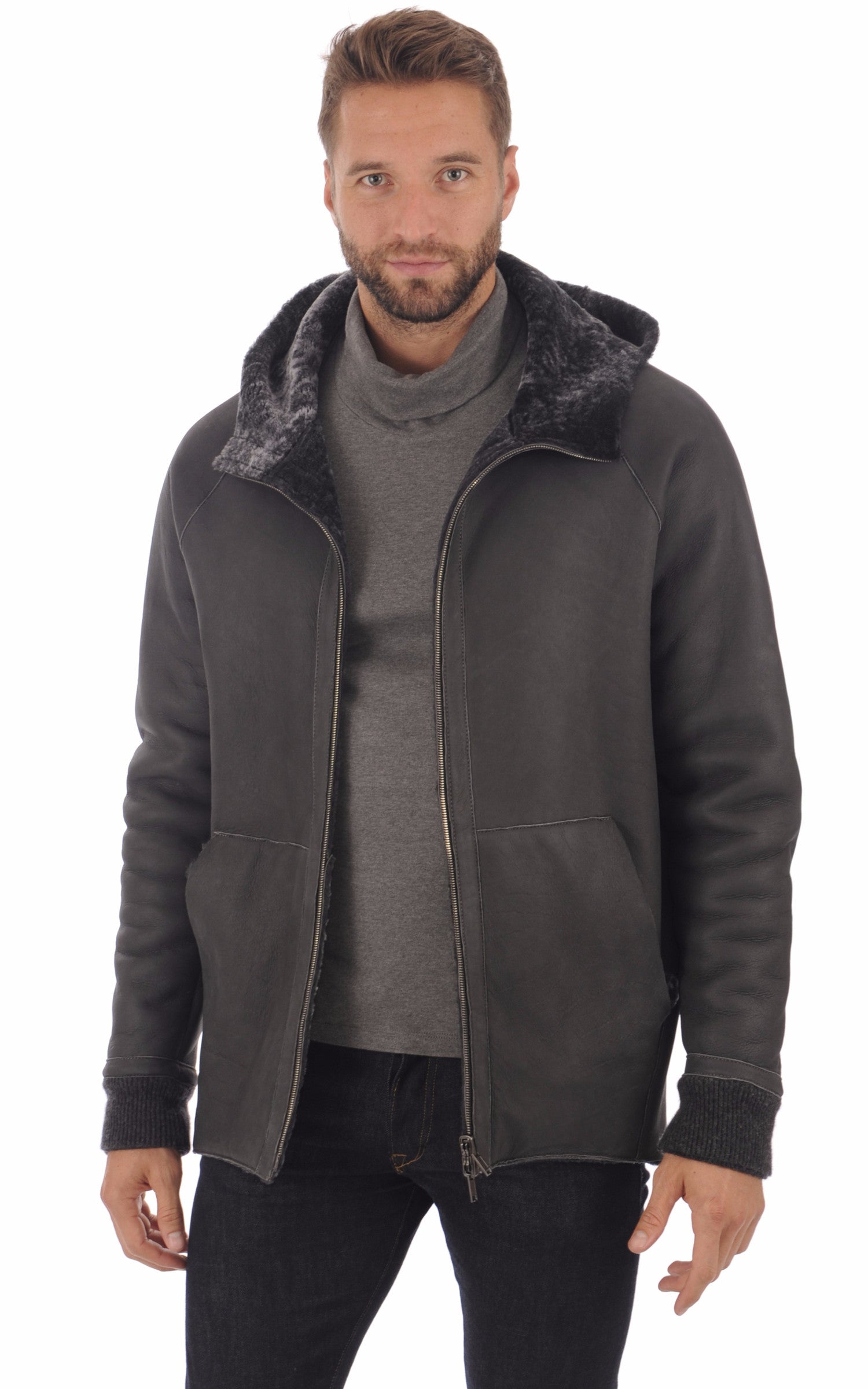 A "37512-U" Gris Foncé Salvatore Santoro Blouson Homme opened photo