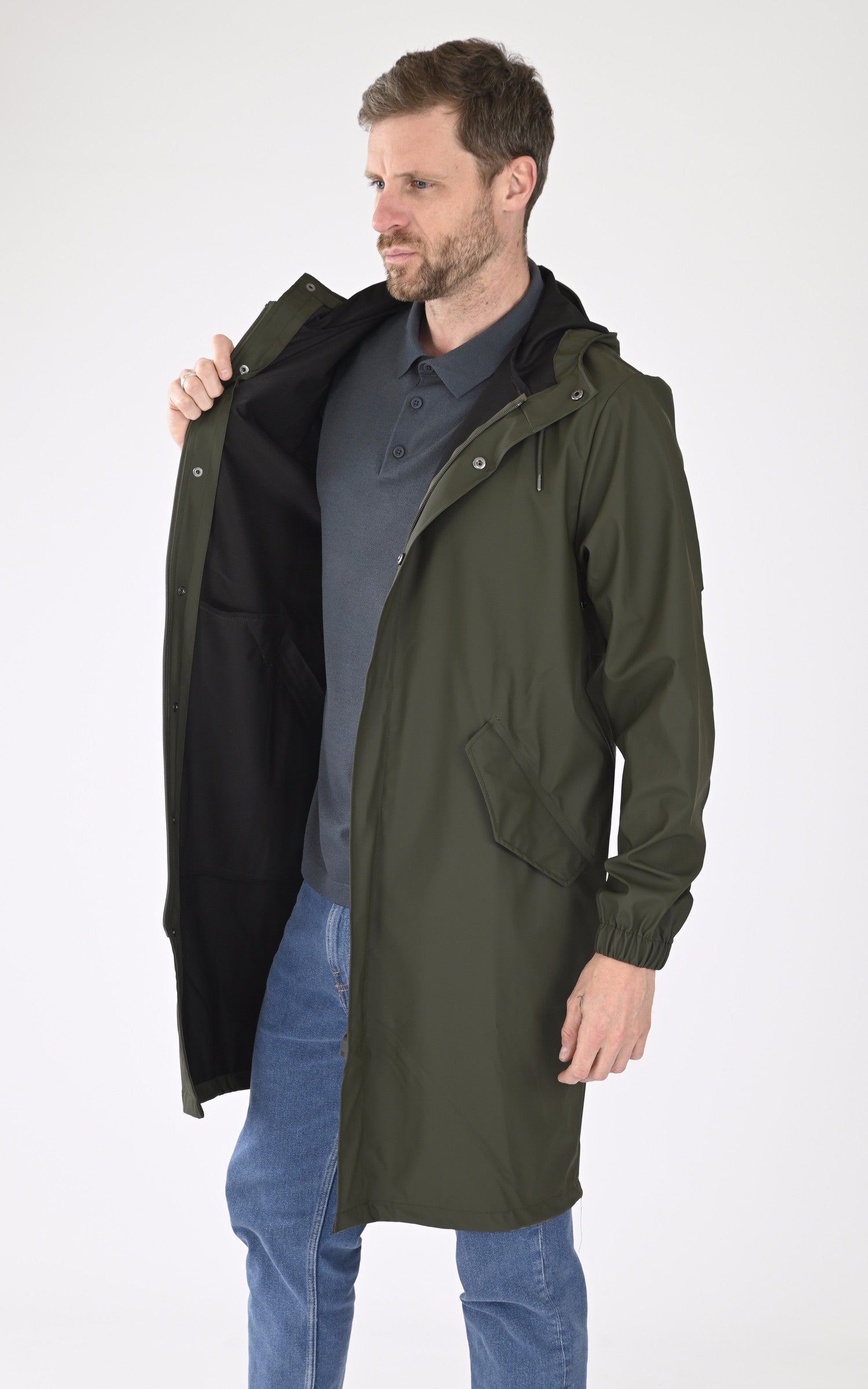 A "18140 FISHTAIL PARKA" Kaki Rains 7/8 Mixte interior photo