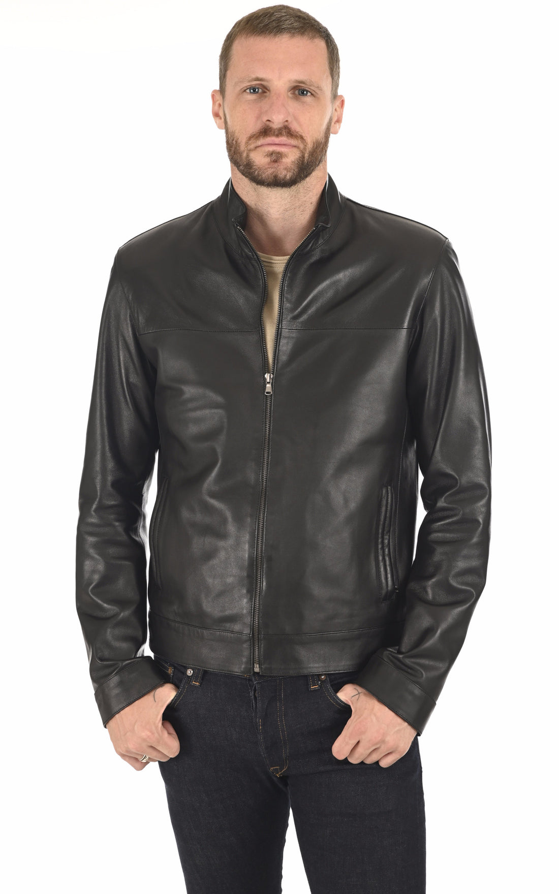 A "MILOS" Noir La Canadienne Blouson Homme closed photo