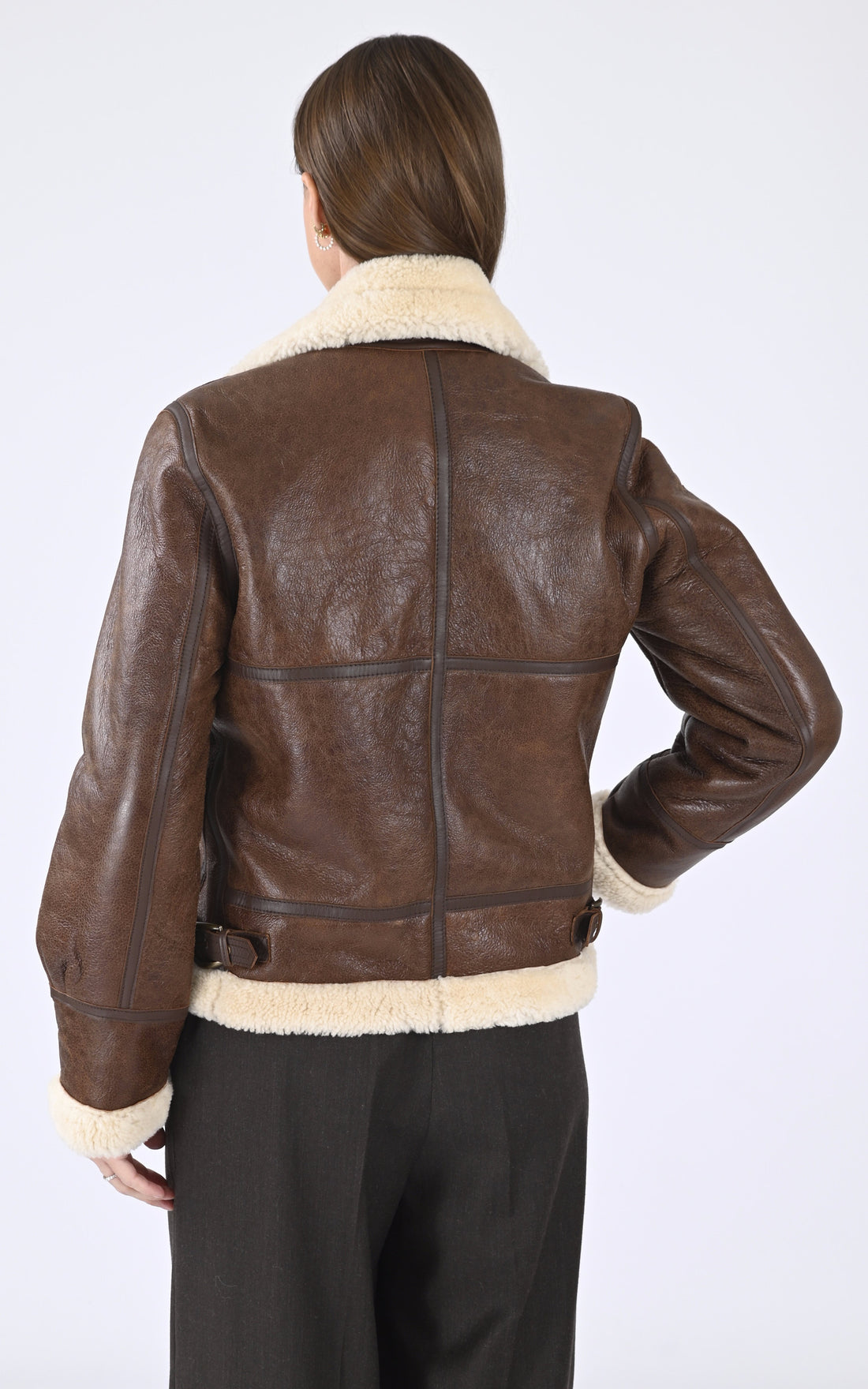 A "LCW1257" Mocca Schott Bombardier Femme opened photo