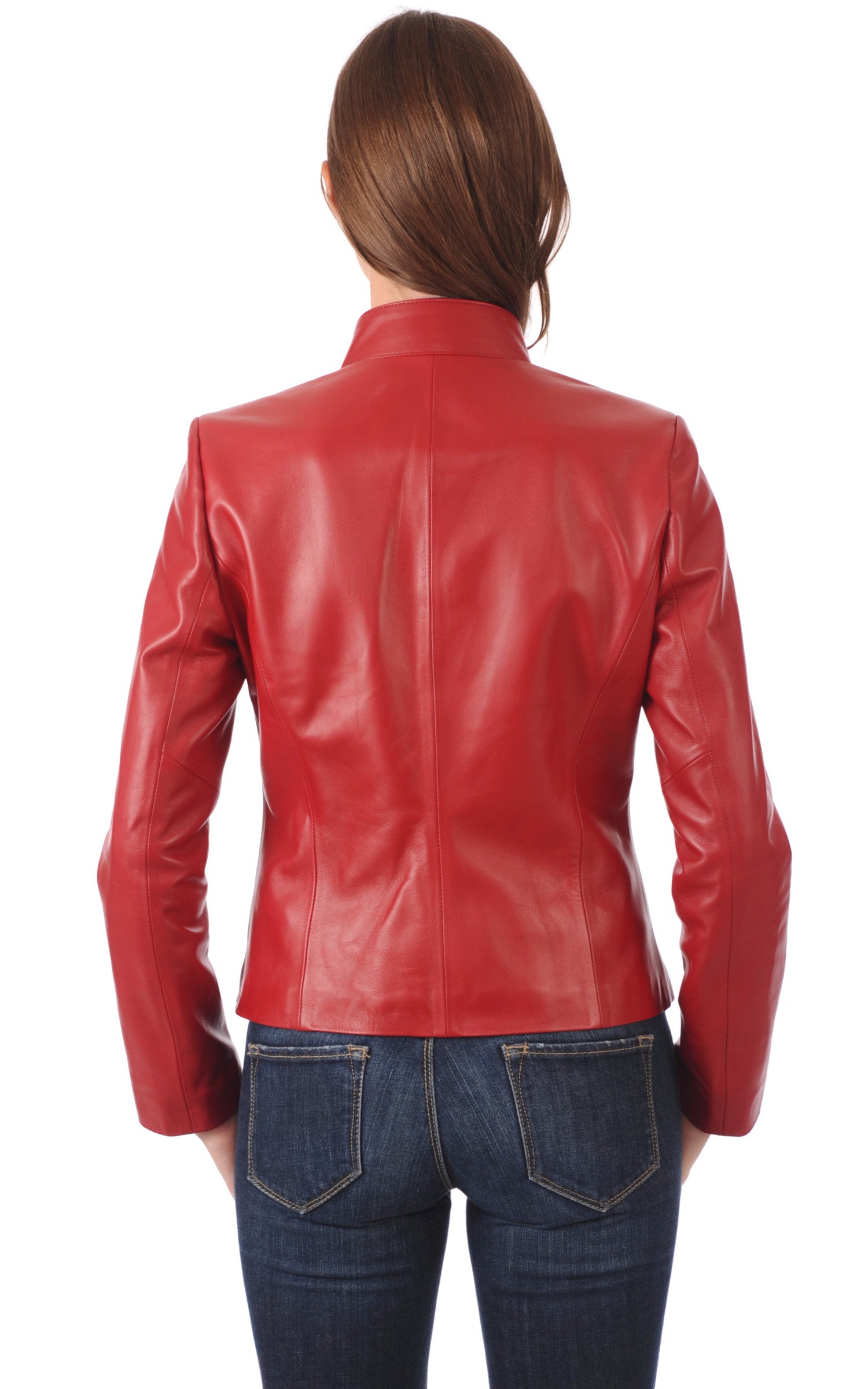 A "ANY FF griffes" Rouge La Canadienne Blouson Femme back photo
