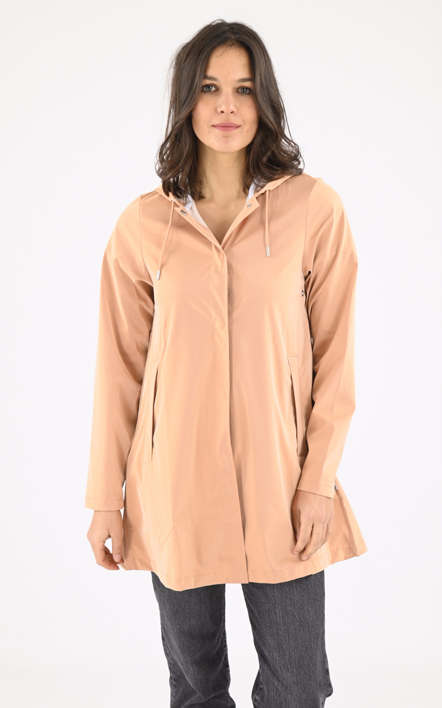 A "18050 A-LINE JACKET" Rose Rains 3/4 Femme closed photo