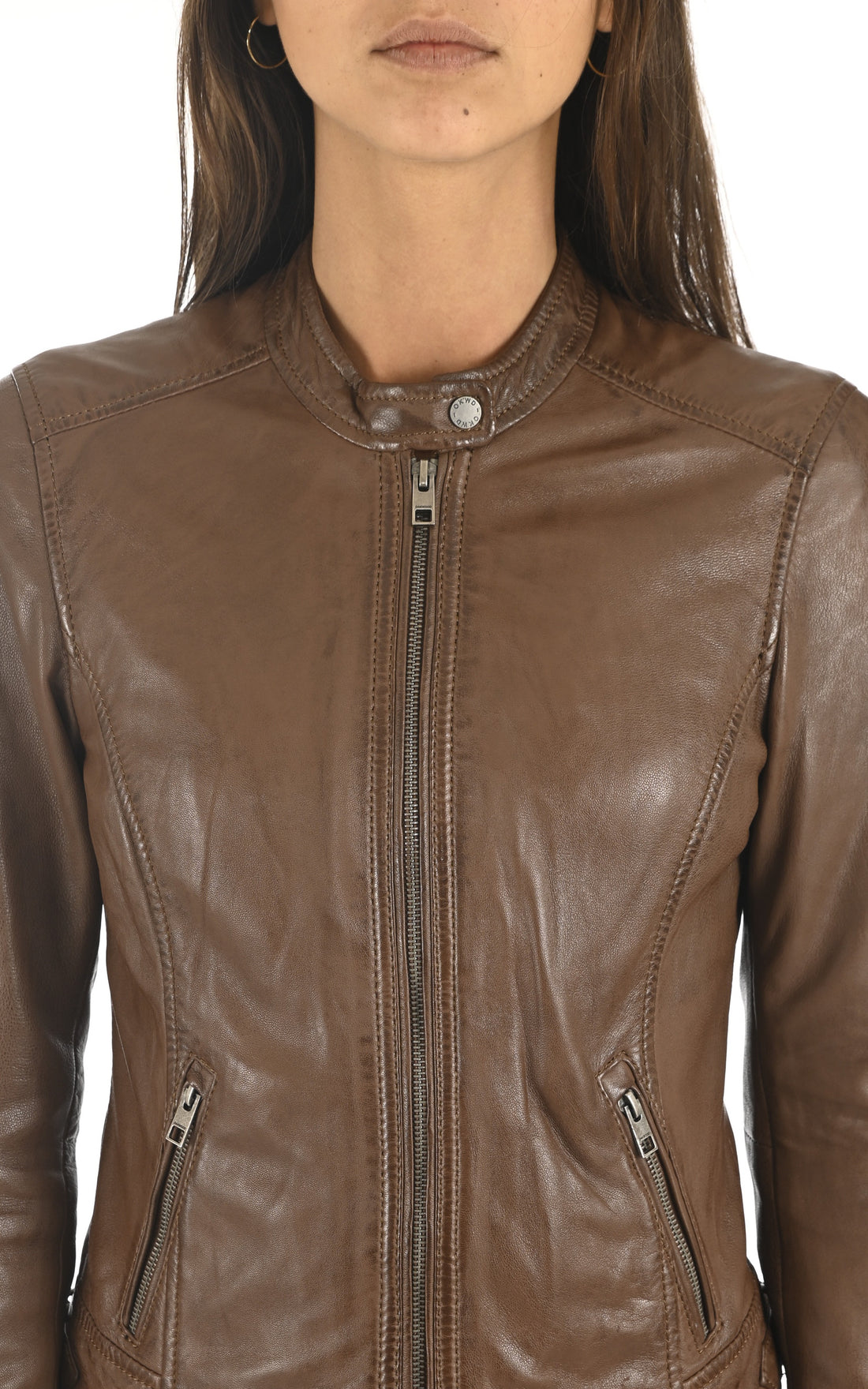 A "KARINE 64062" Marron Oakwood Blouson Femme closed photo
