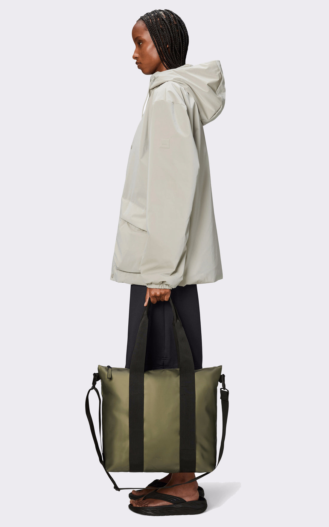 A "14160 TOTE BAG MINI" Kaki Rains Sac Mixte opened photo