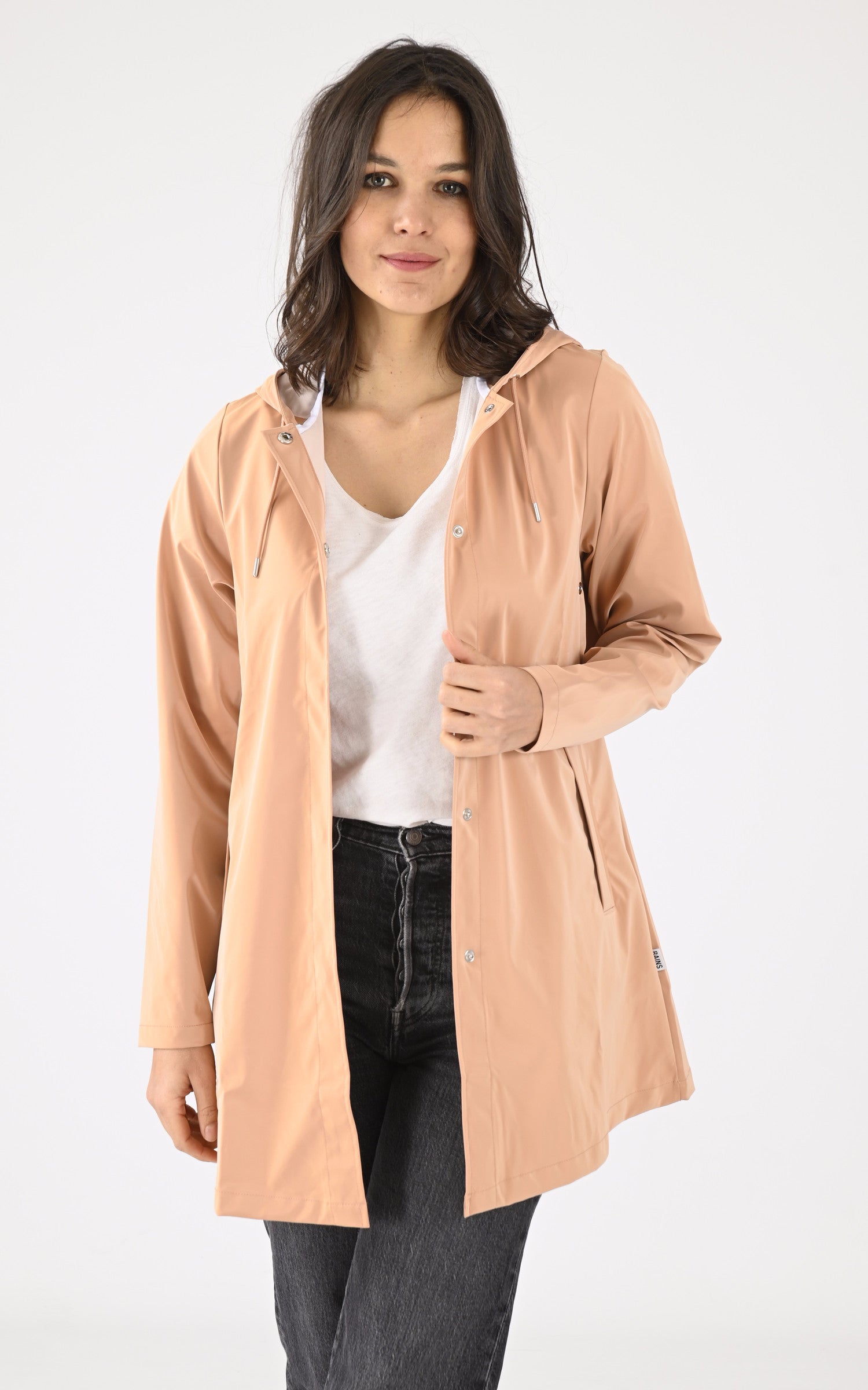 A "18050 A-LINE JACKET" Rose Rains 3/4 Femme opened photo