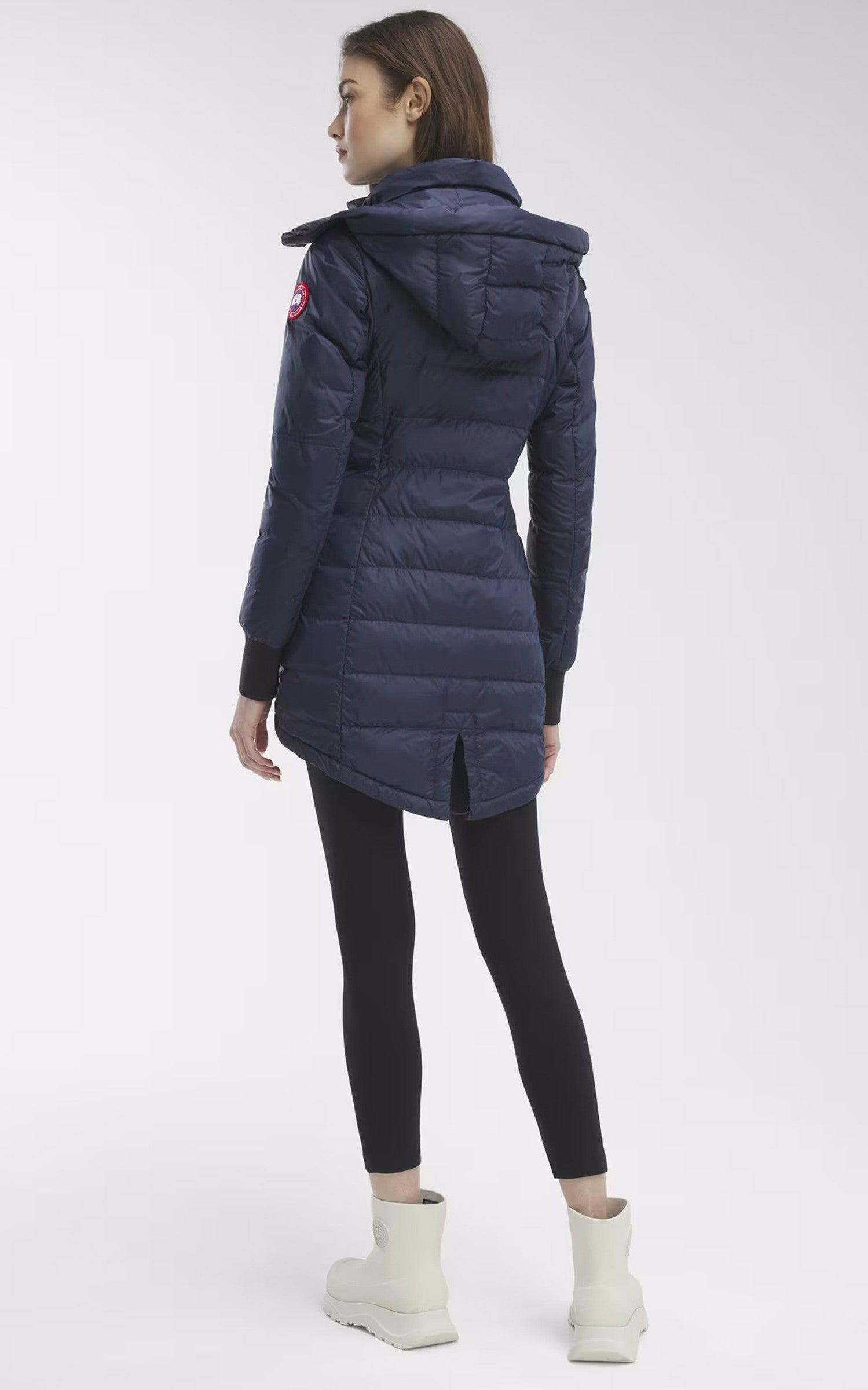 A "ELLISON JACKET" Bleu Canada Goose 3/4 Doudoune Femme back photo 4