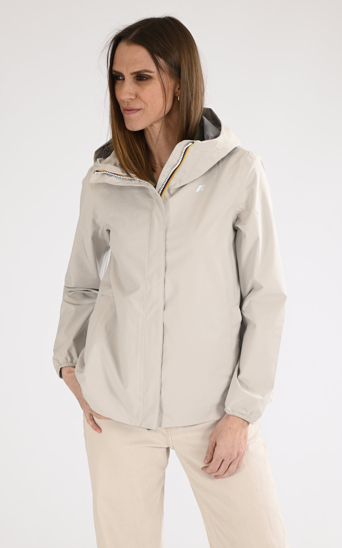 A "MARGUERITE STRE DOT K31382W" Beige K-Way Blouson Femme opened photo