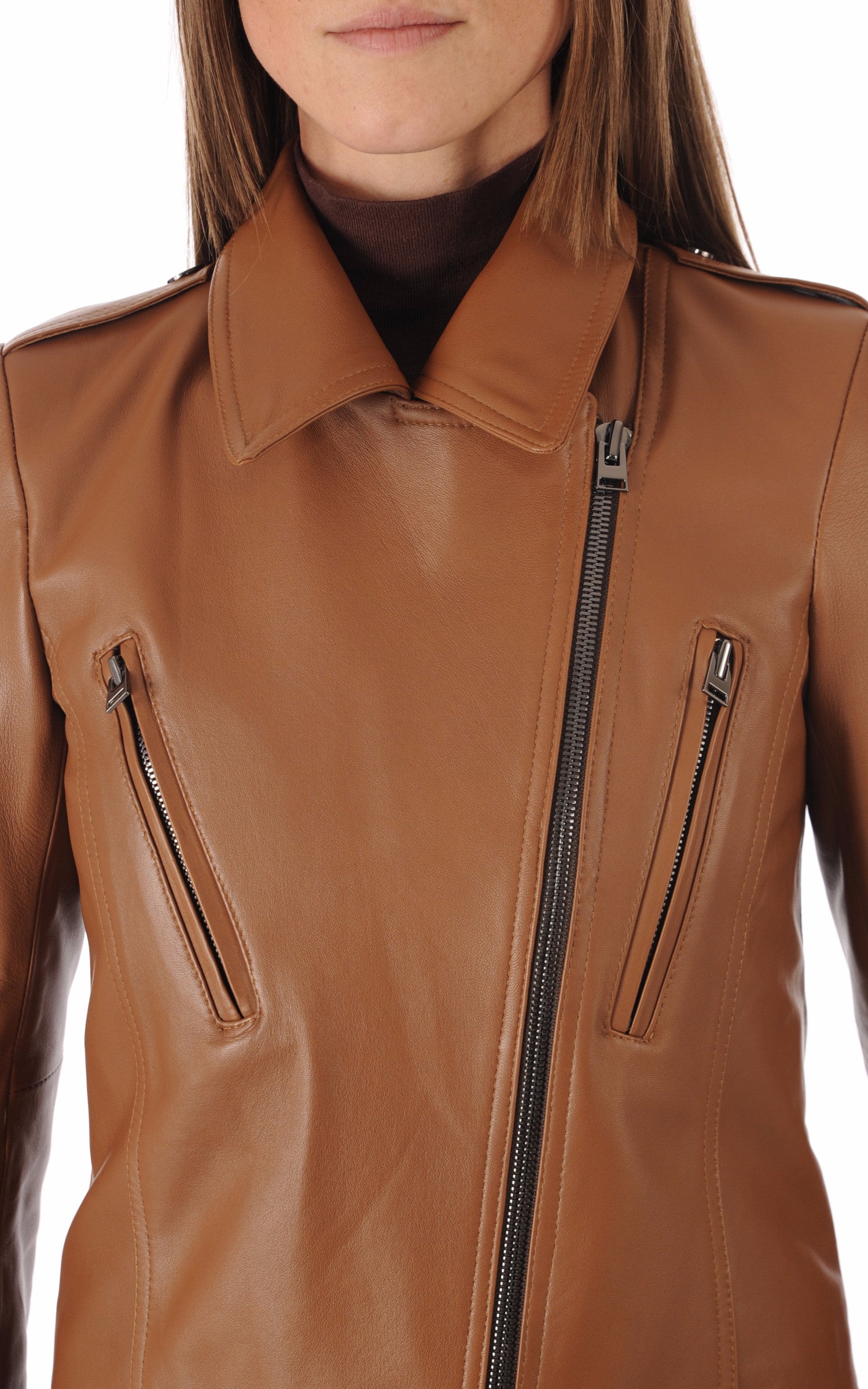 A "LESLA FF" Camel La Canadienne Blouson Femme details photo
