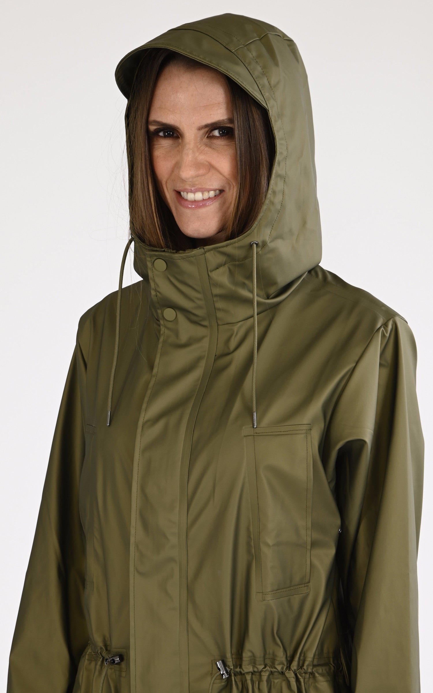 A "12120 BOLD LONGEST JACKET" Kaki Rains 7/8 Mixte details photo