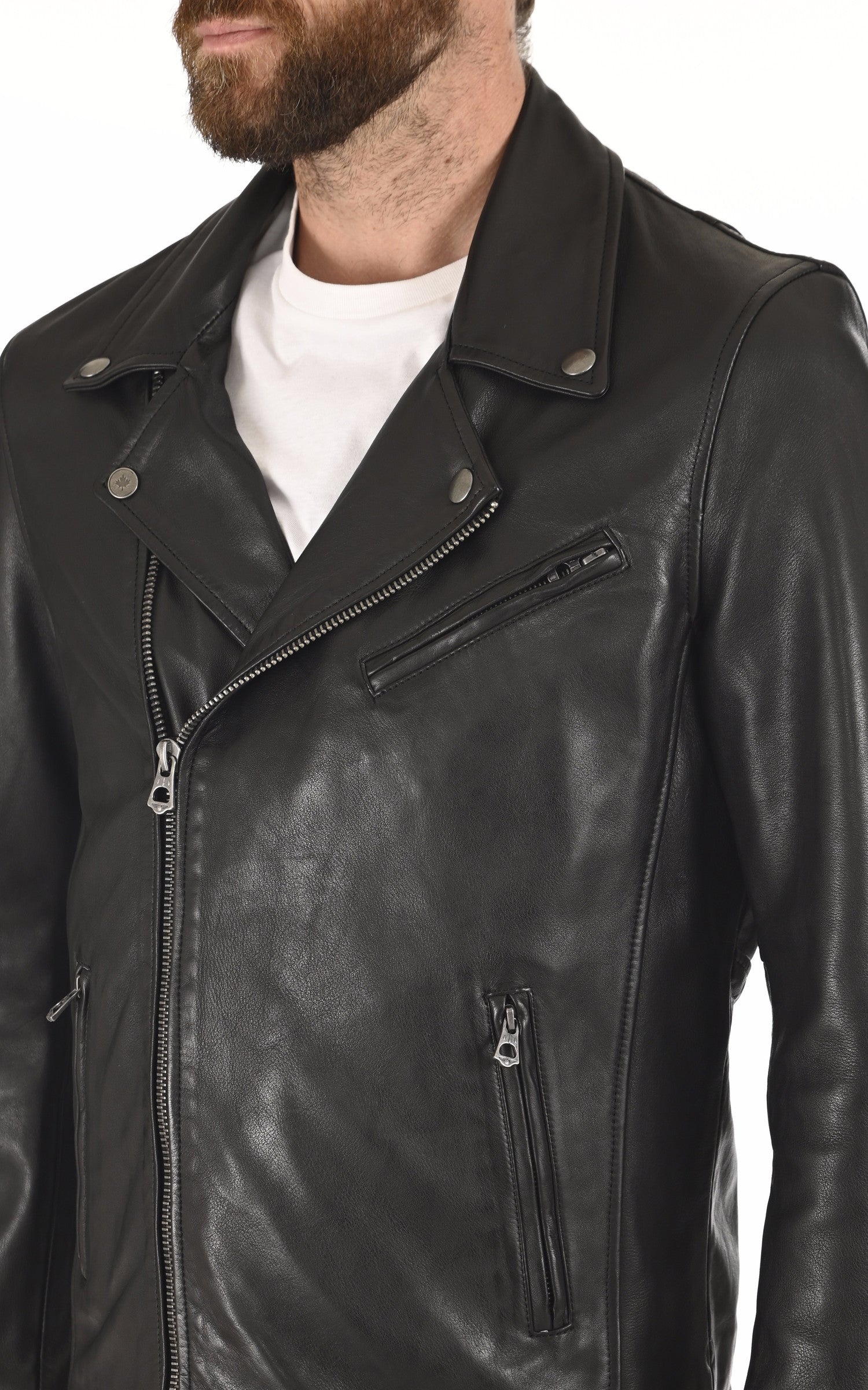 A "BIKER 100140" Noir La Canadienne Perfecto Homme details photo