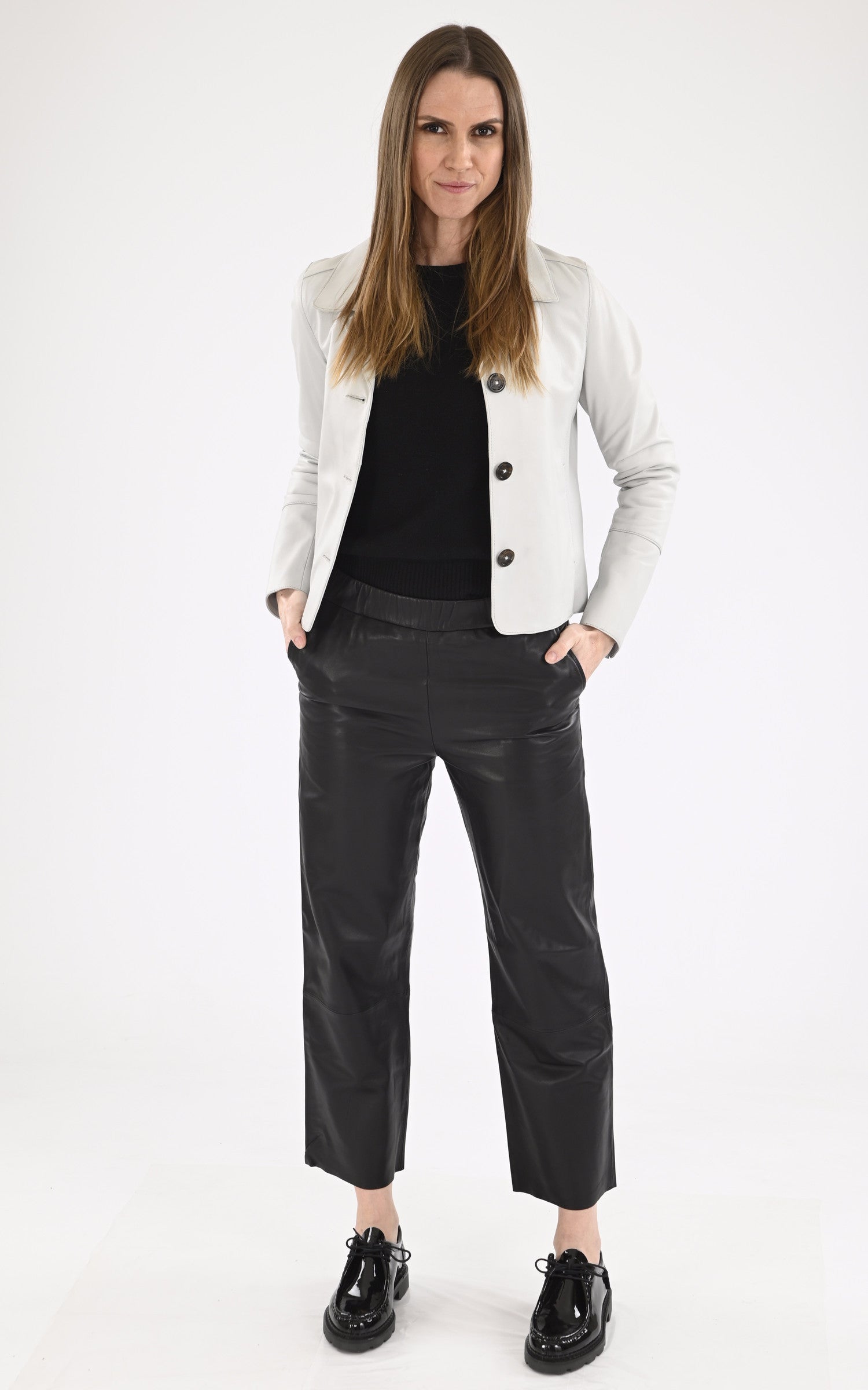 A "SARA PANT" Noir Serge Pariente Pantalon Femme opened photo