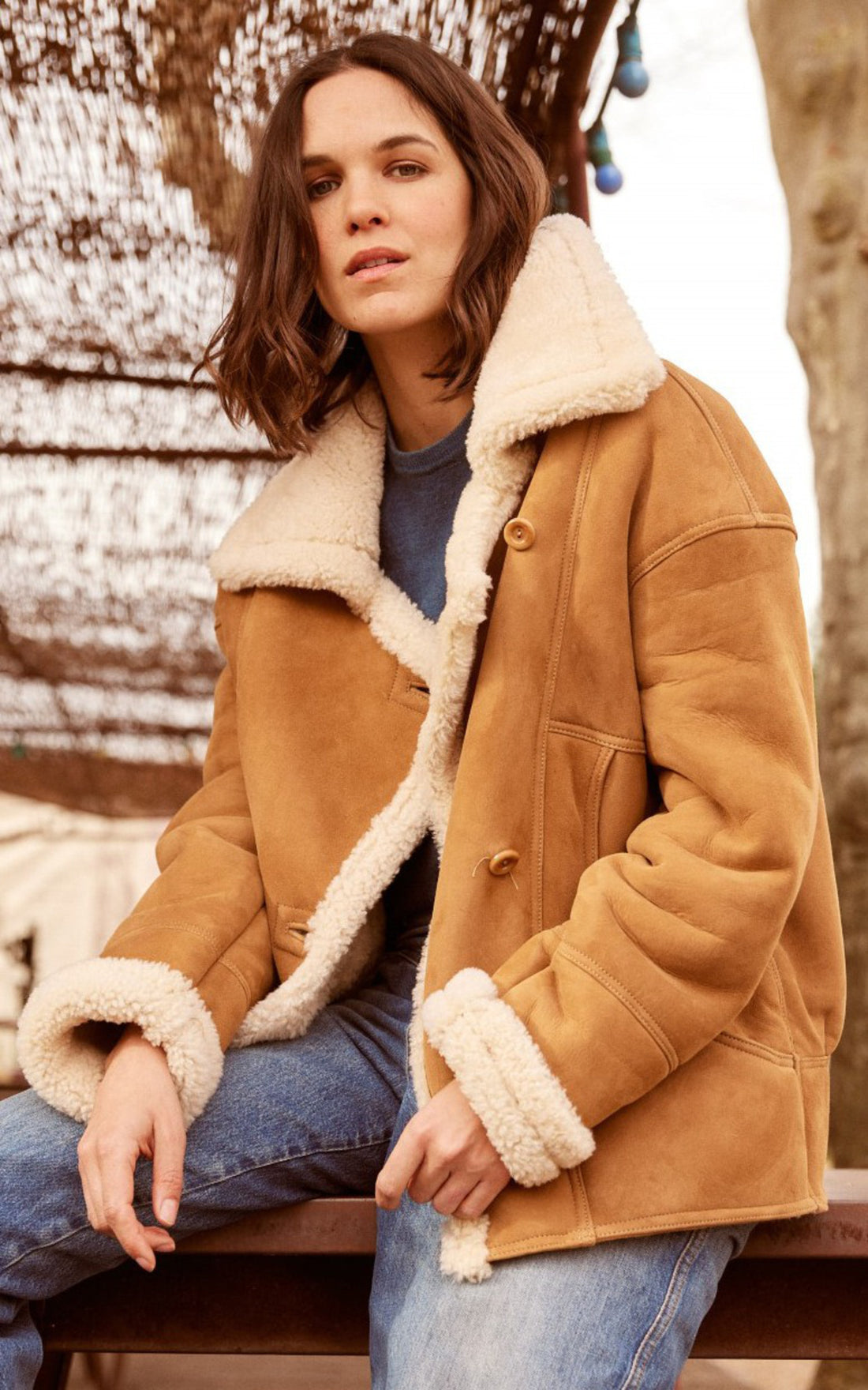 A "CORALIE" Camel La Canadienne Veste Femme closed photo