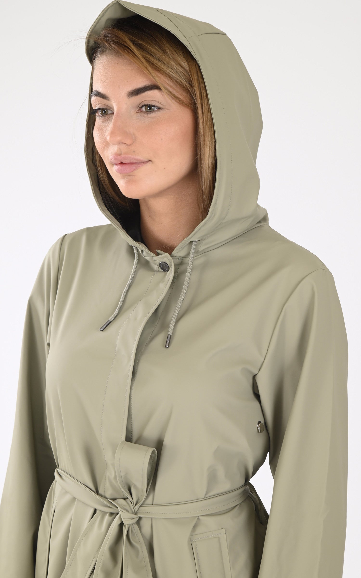 A "12040 A-LINE LONGER" Vert Rains 7/8 Femme details photo