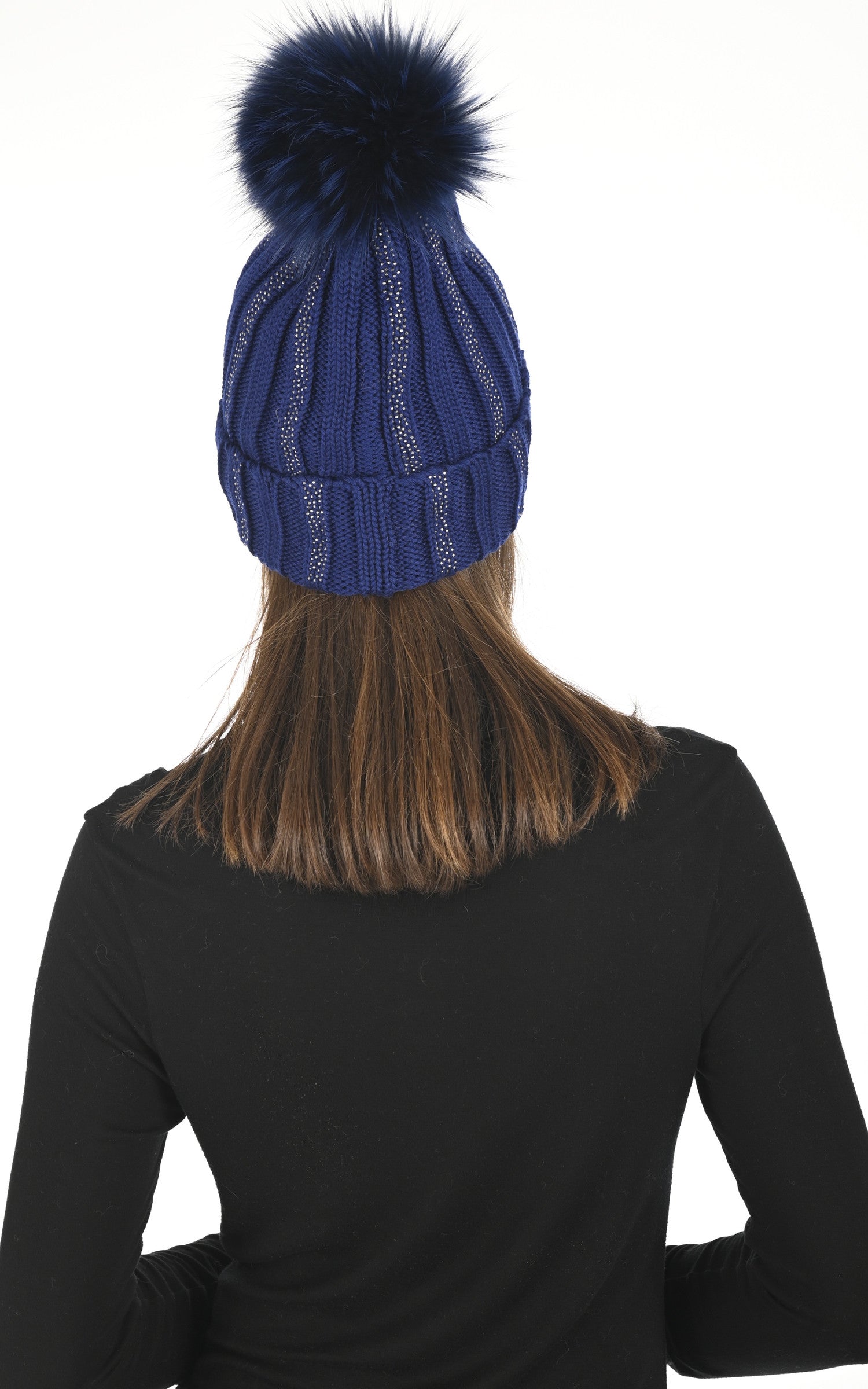 A "10729H" Bleu La Canadienne Bonnet Femme back photo