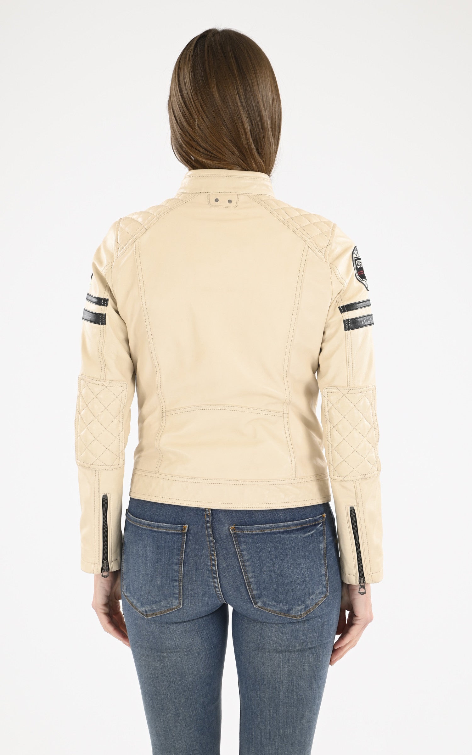 A "WALKORA 103547" Blanc Rose Garden Blouson Femme back photo