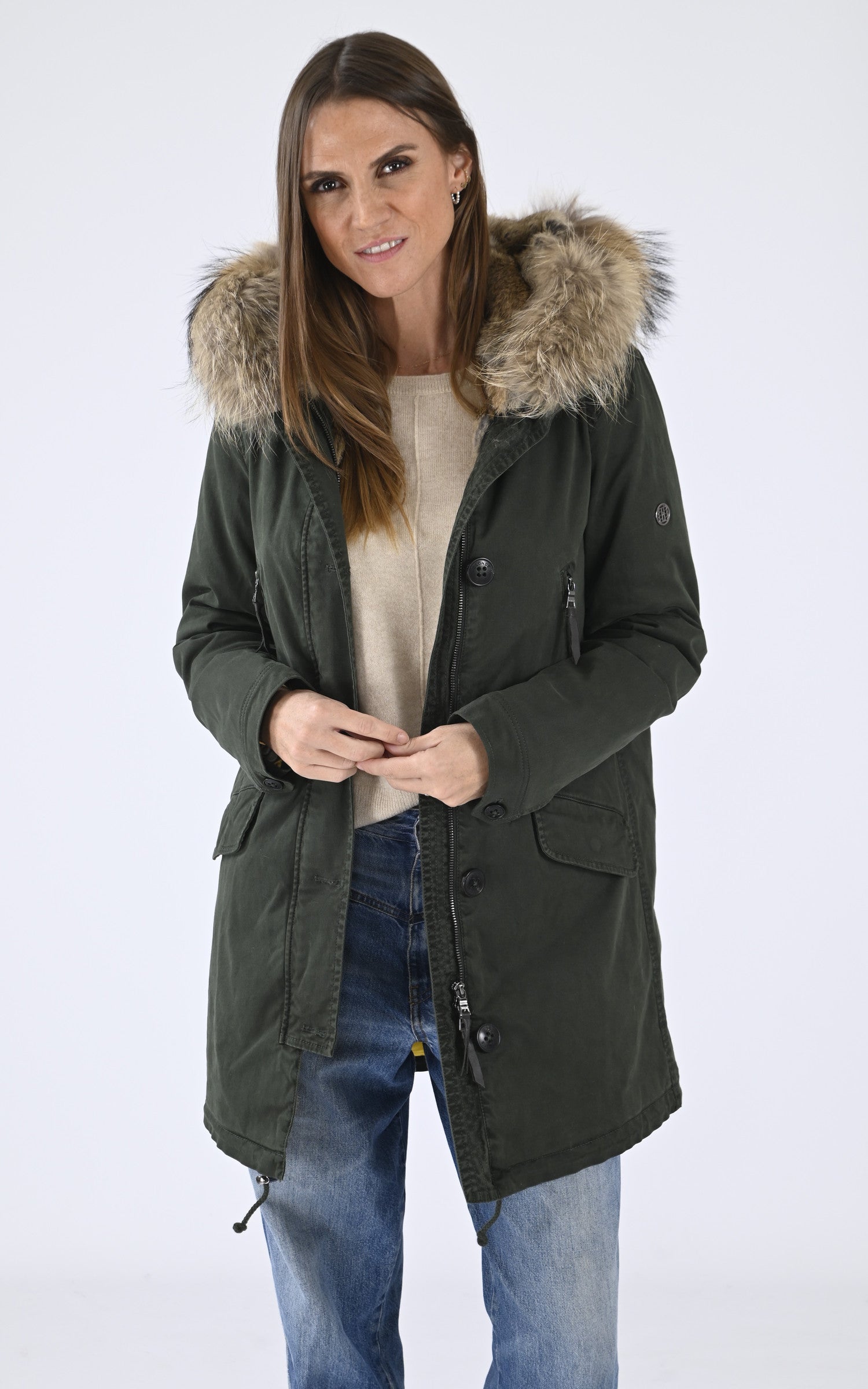 Parka Doublée Fourrure Lapin Femme Acheter Manteau Doublé De