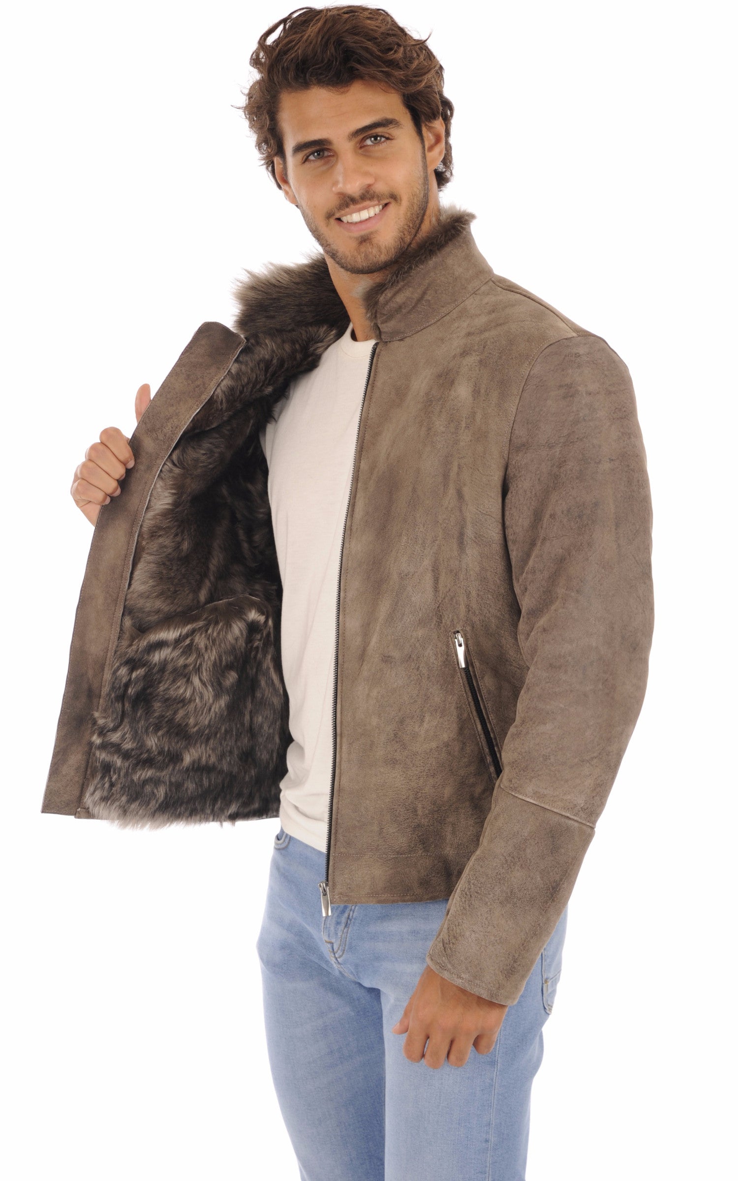 A "TRENDY" Taupe La Canadienne Blouson Homme interior photo