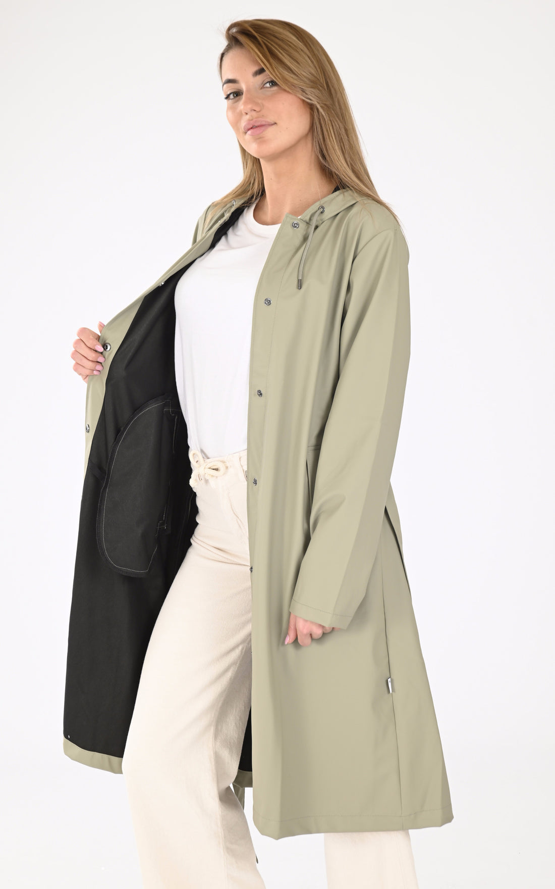 A "12040 A-LINE LONGER" Vert Rains 7/8 Femme opened photo