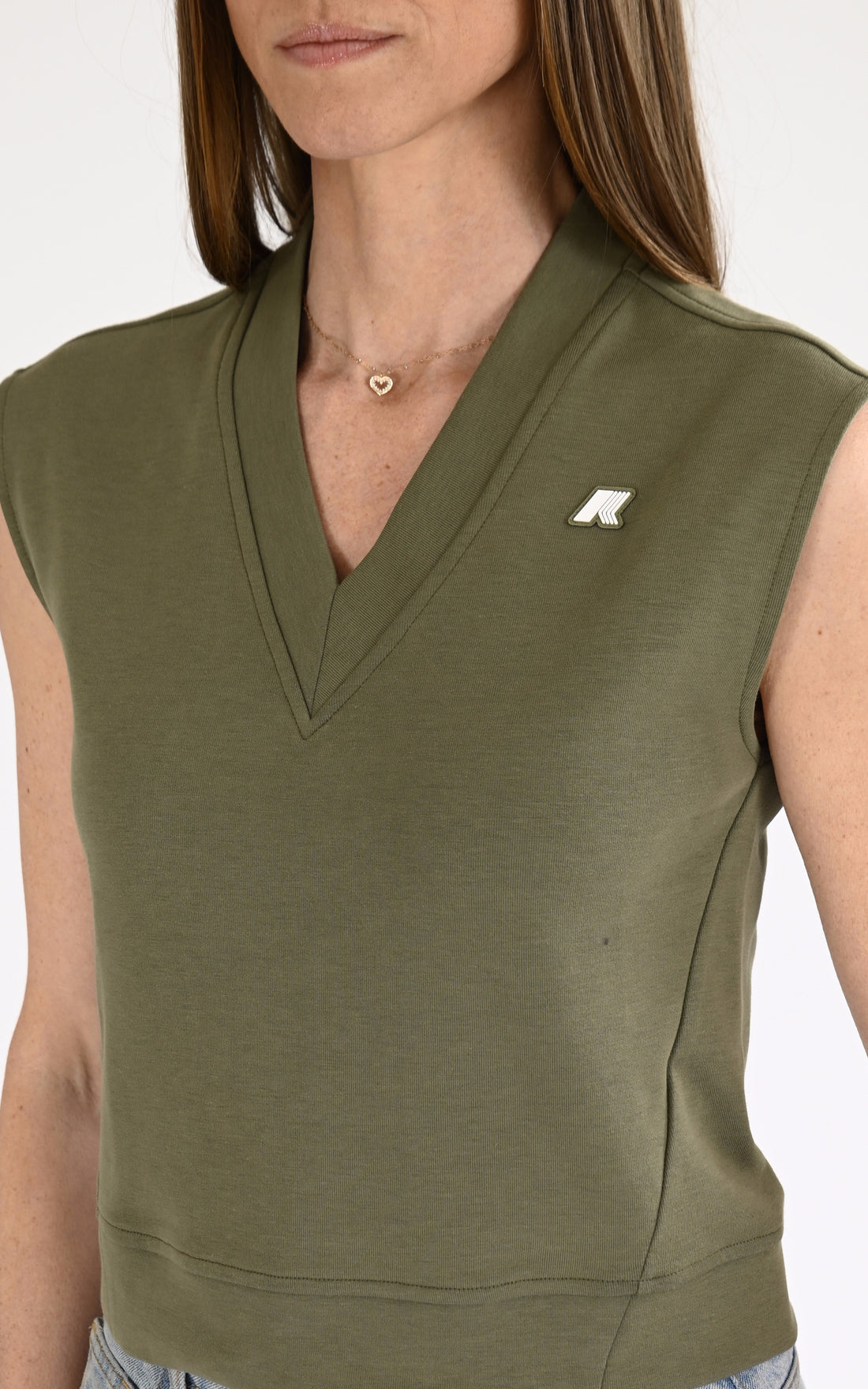 A "SAONNE K2141JW" Vert K-Way T-shirt Femme opened photo