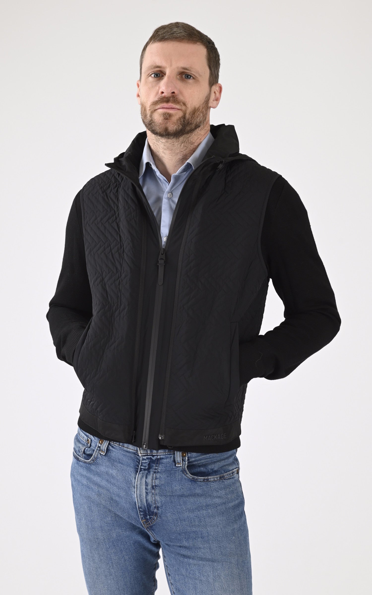 A "BARRETT" Noir Mackage Blouson Homme closed photo 2