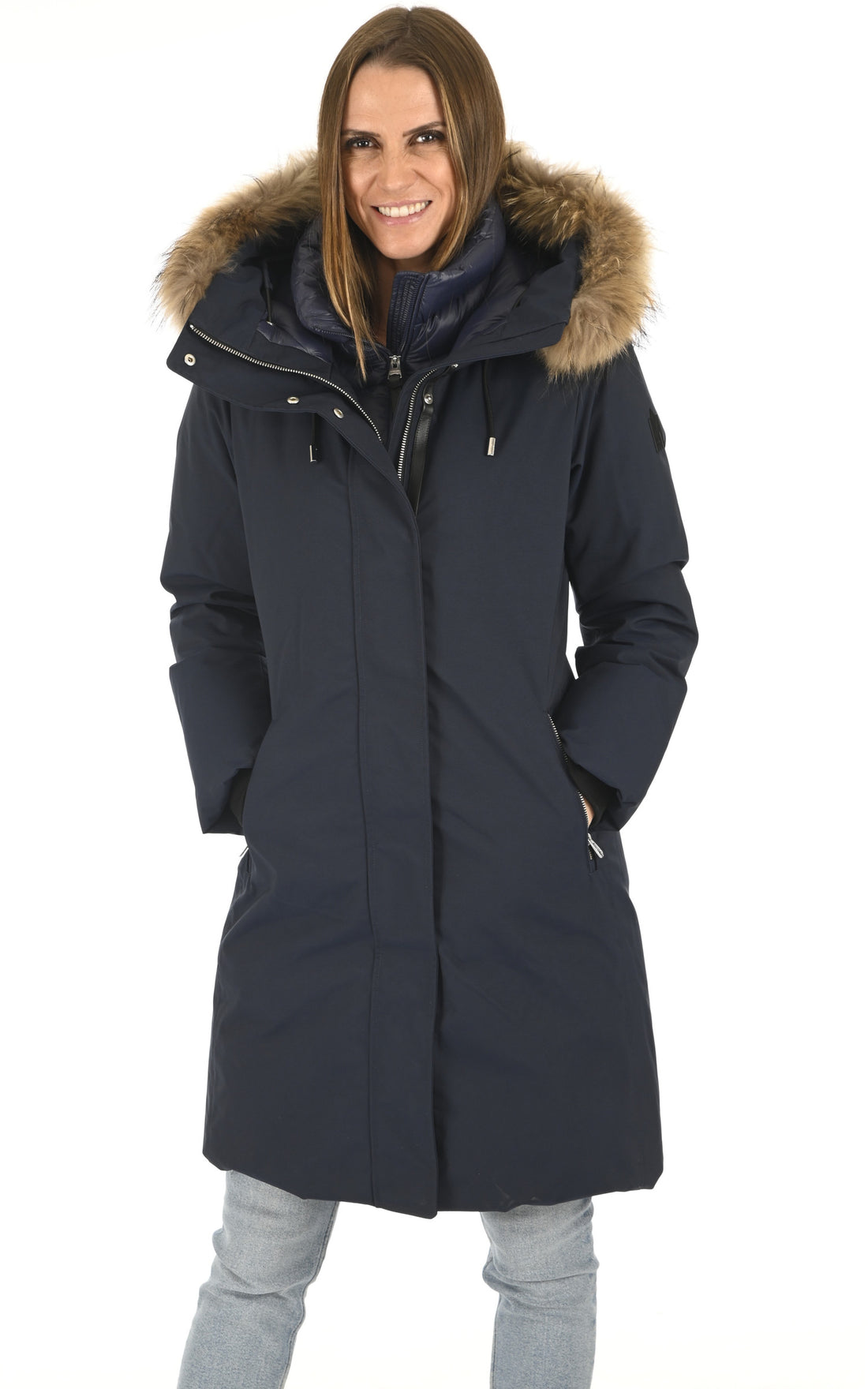 A "SHILOH-F" Navy Mackage 7/8 Doudoune Femme opened photo