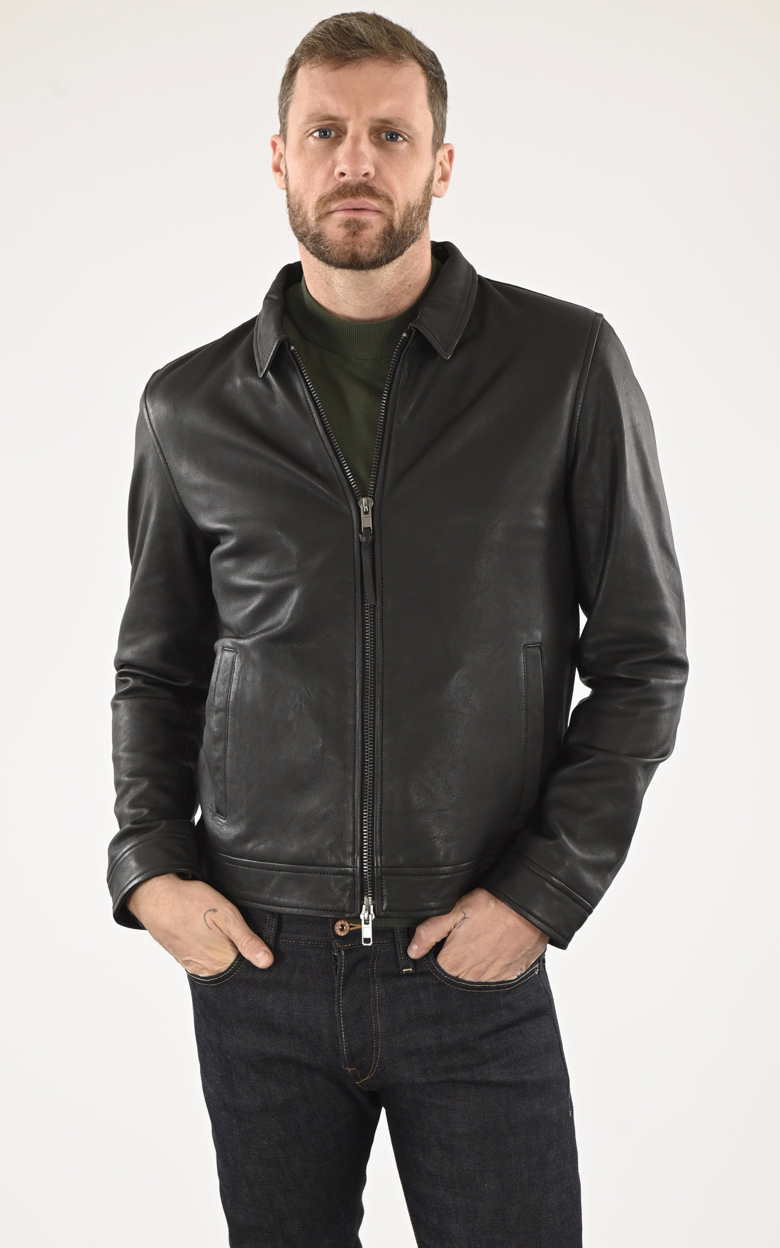 A "TYSON" Noir Serge Pariente Blouson Homme opened photo