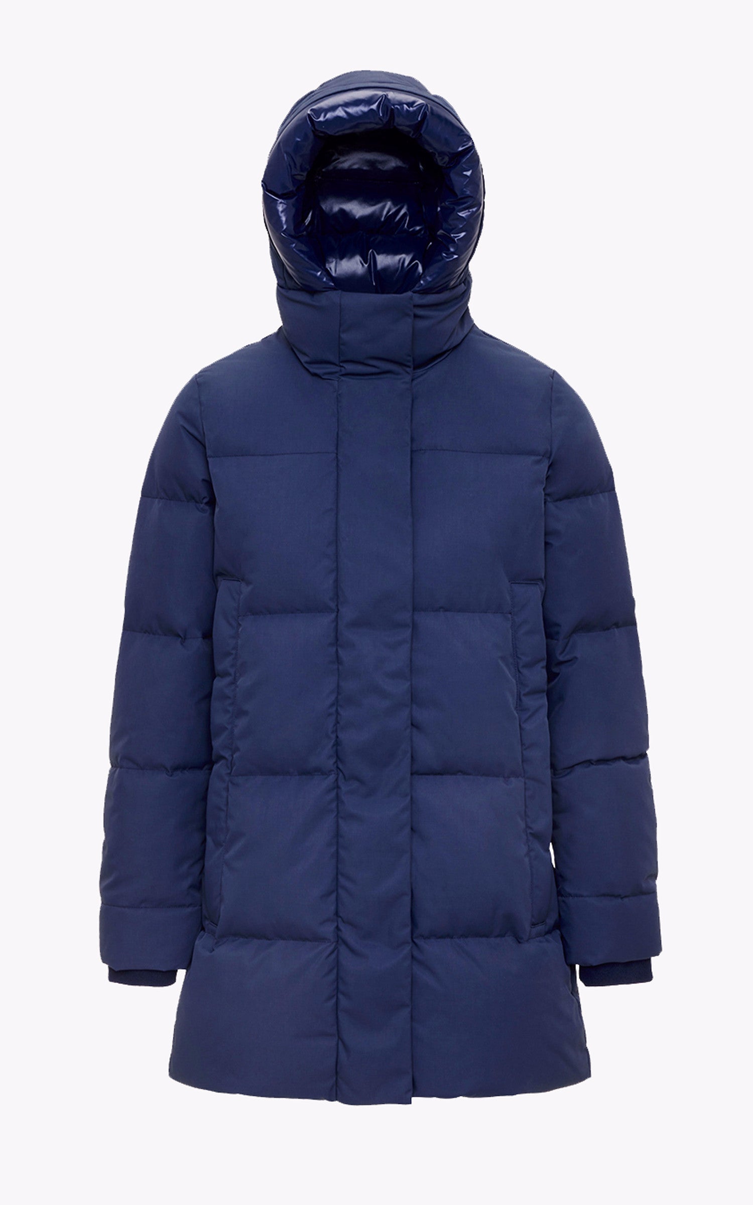 A "PHENIX 2 F" Bleu Marine Pyrenex 3/4 Doudoune Femme details photo
